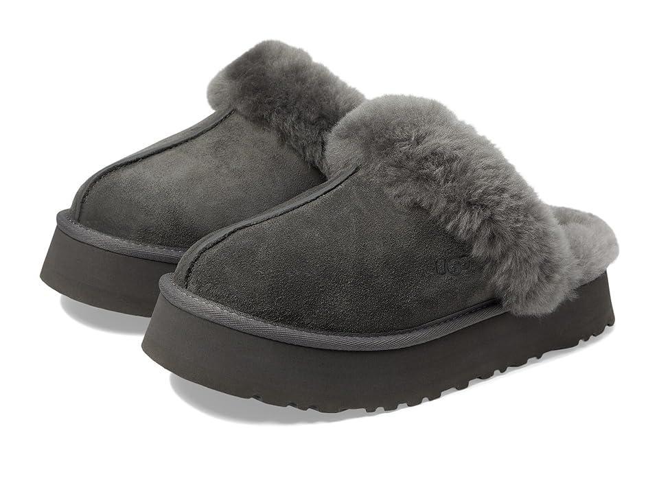 UGG Disquette Suede Fur Platform Slippers Product Image