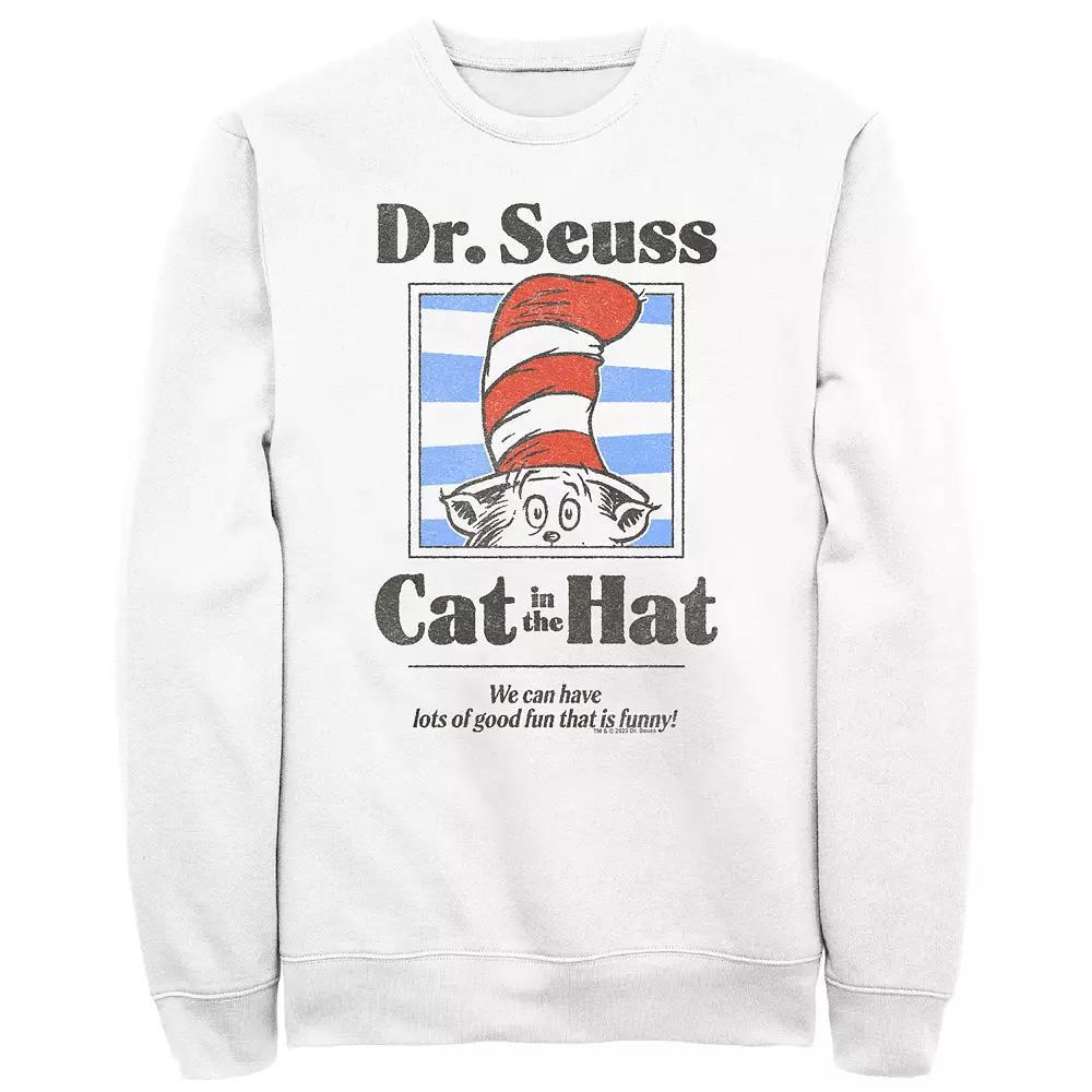 Men's Dr. Seuss The Cat In The Hat That Is Funny Graphic Fleece, Size: Small, White Product Image