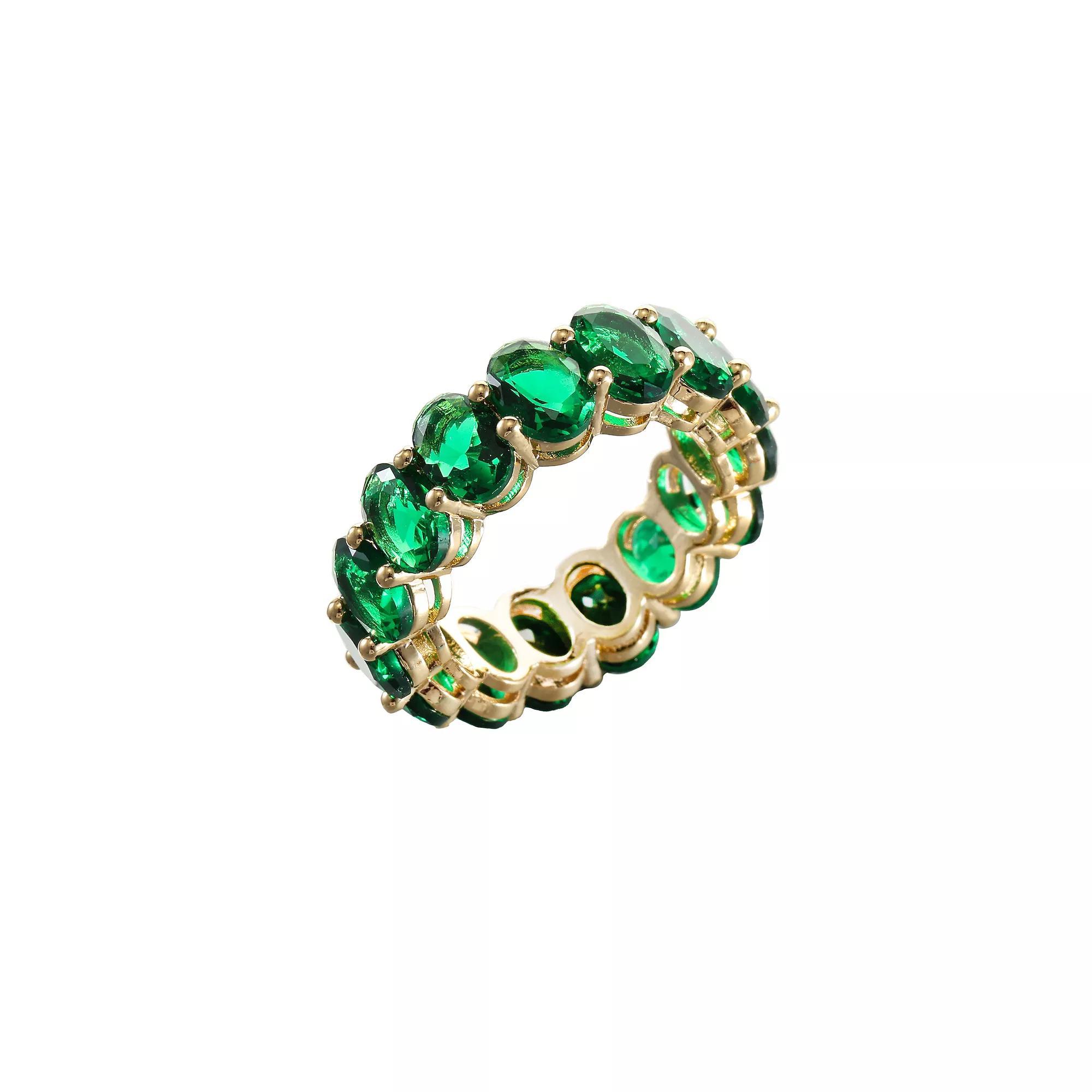 City Luxe Crystal Eternity Band Ring, Women's, Size: 8, May Gold Tone Product Image