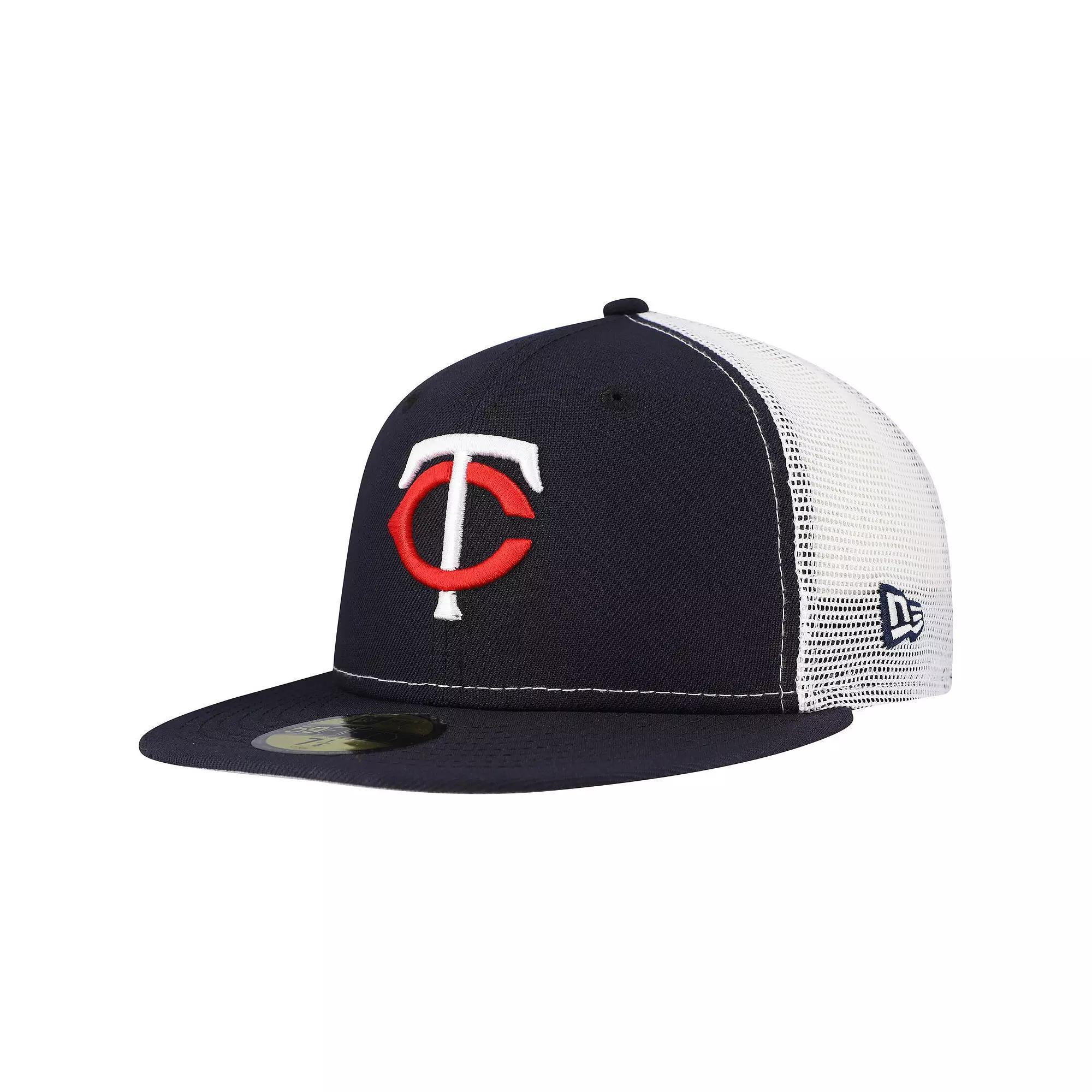 Men's New Era Navy Minnesota Twins Team Color 59FIFTY Trucker Fitted Hat, Size: 7 1/4, Blue Product Image