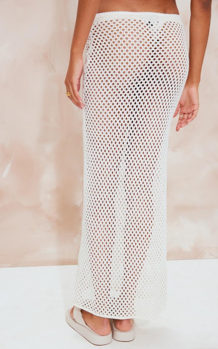 Cream Crochet Maxi Skirt Product Image