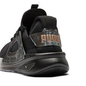 PUMA Softride Enzo Evo Geode Glow Womens Wide Sneakers in Black/Gold Product Image
