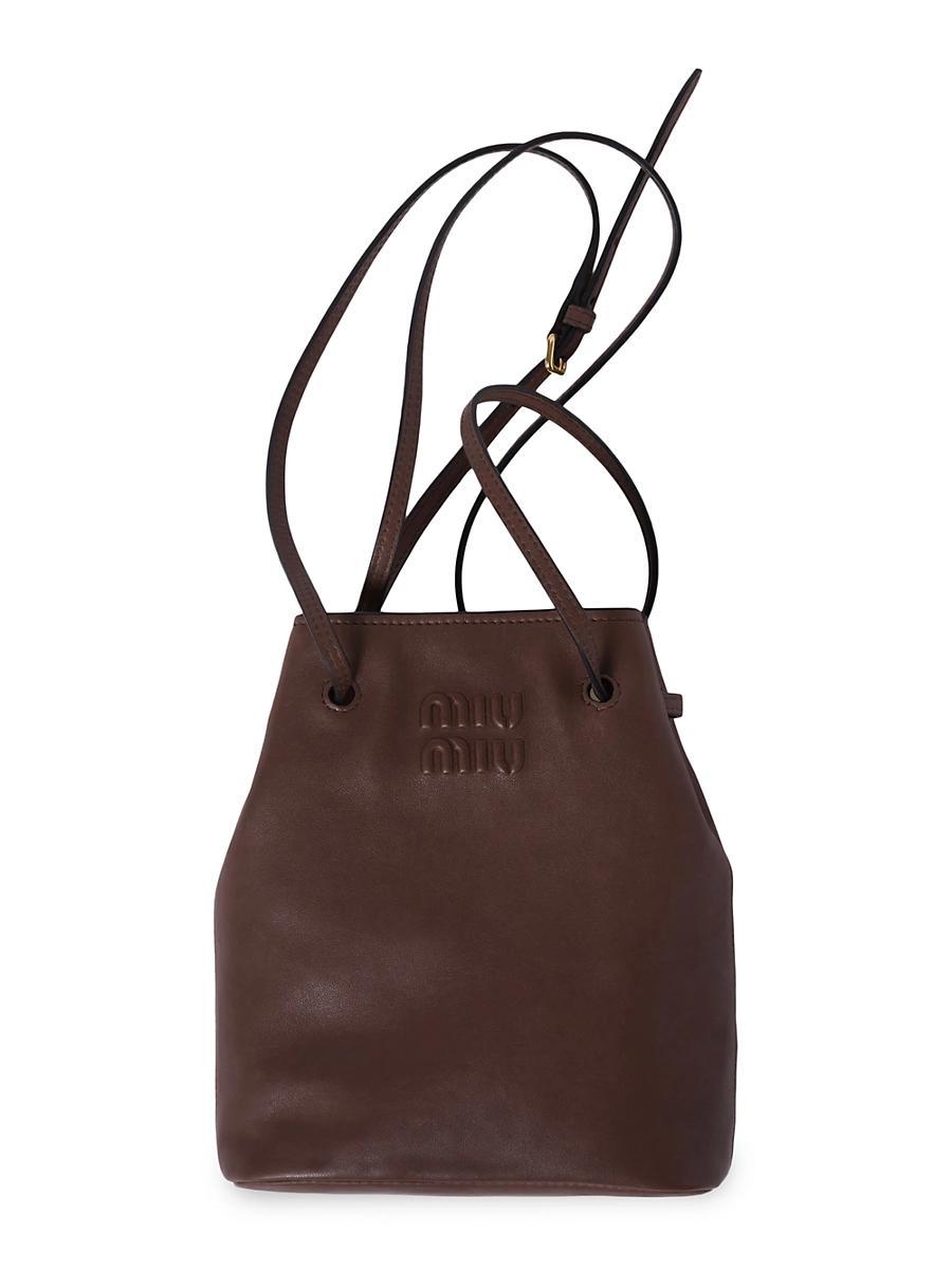 Womens Nappa Leather Mini Bucket Bag Product Image
