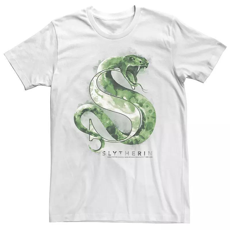 Men's Harry Potter Slytherin Snake Water Color Logo Graphic Tee, Size: XL, White Product Image