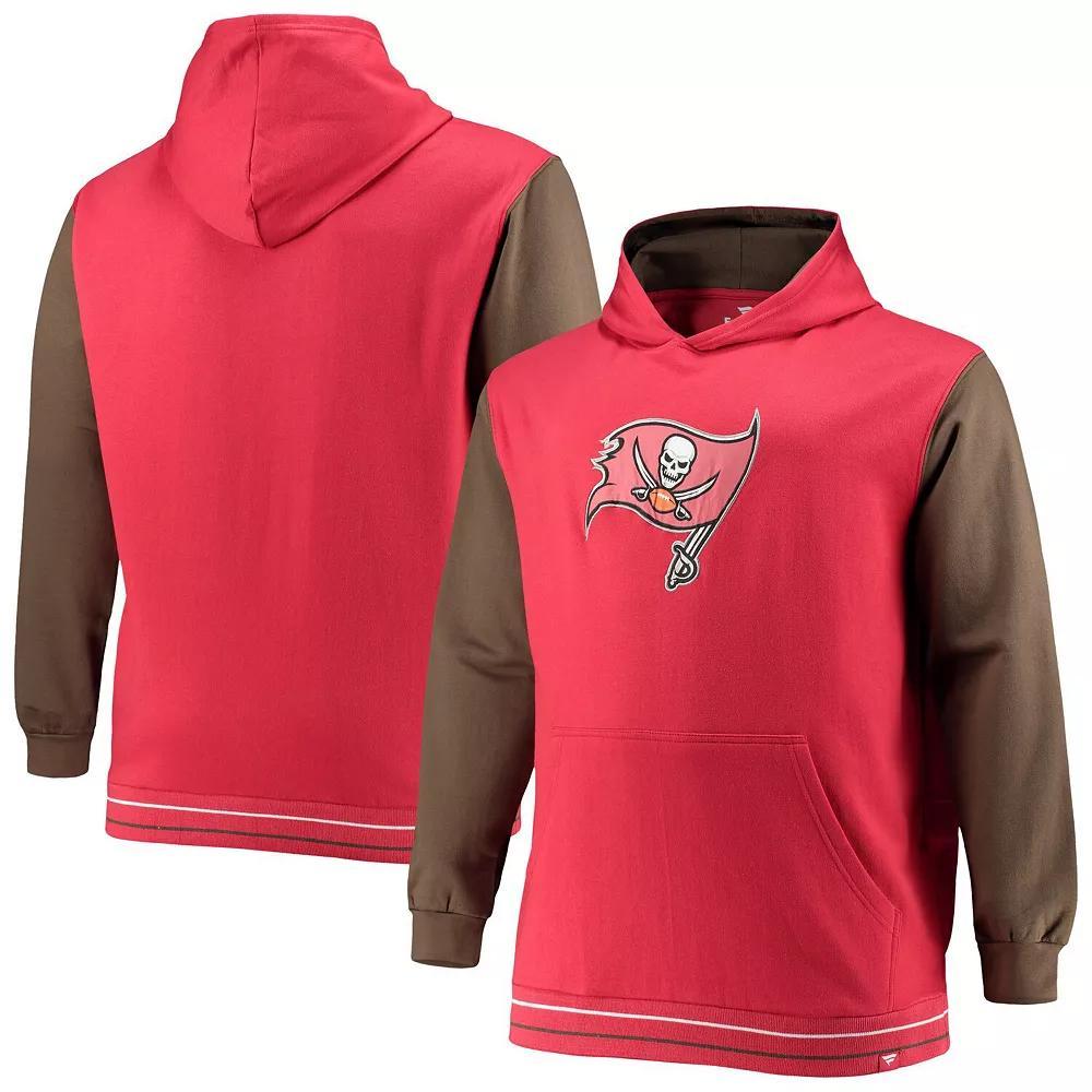 Men's Fanatics Branded Red/Pewter Tampa Bay Buccaneers Big & Tall Block Party Pullover Hoodie, Size: XLT Product Image