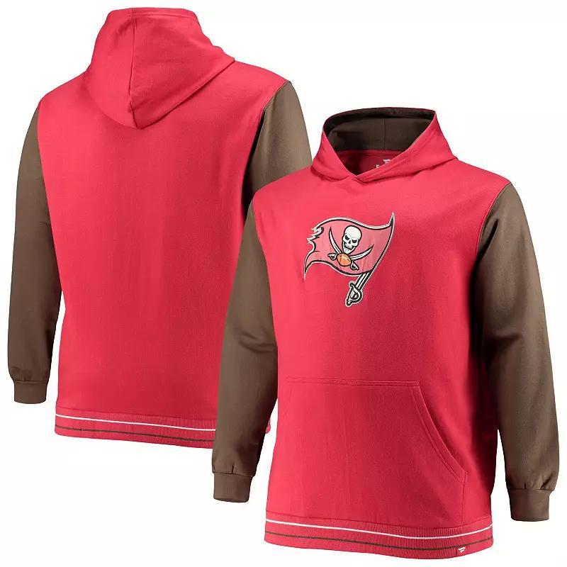 Men's Fanatics Branded Red/Pewter Tampa Bay Buccaneers Big & Tall Block Party Pullover Hoodie, Size: XLT Product Image