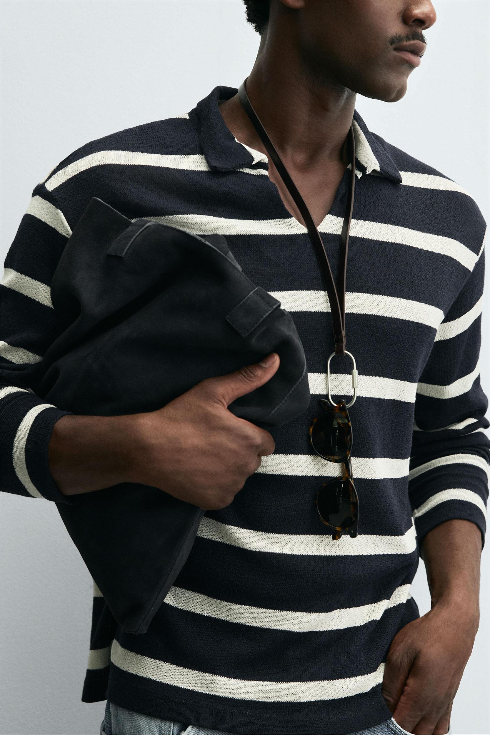 STRIPED JACQUARD POLO SHIRT Product Image