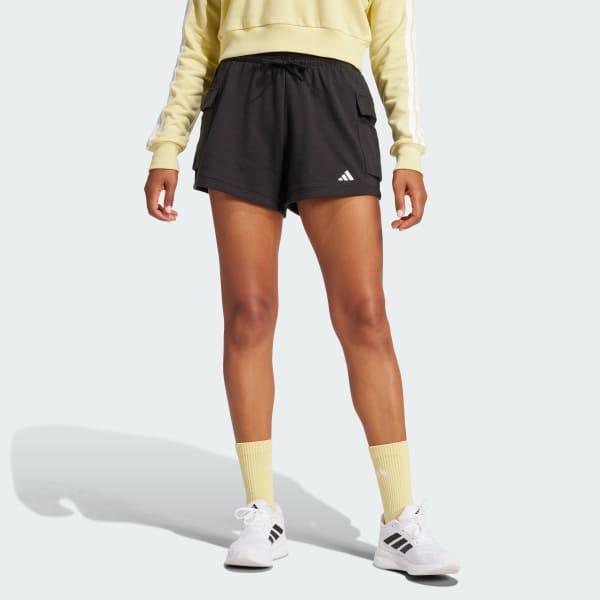 Women's adidas Essentials Small Logo Terry Sportswear Cargo Shorts, Size: XL, Bliss Purple Product Image