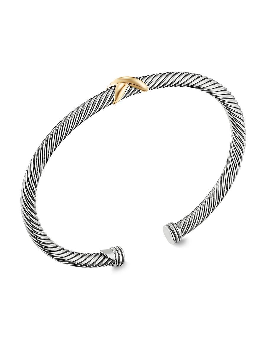 Cable Bracelet in Silver with 14K Gold, 5mm Product Image