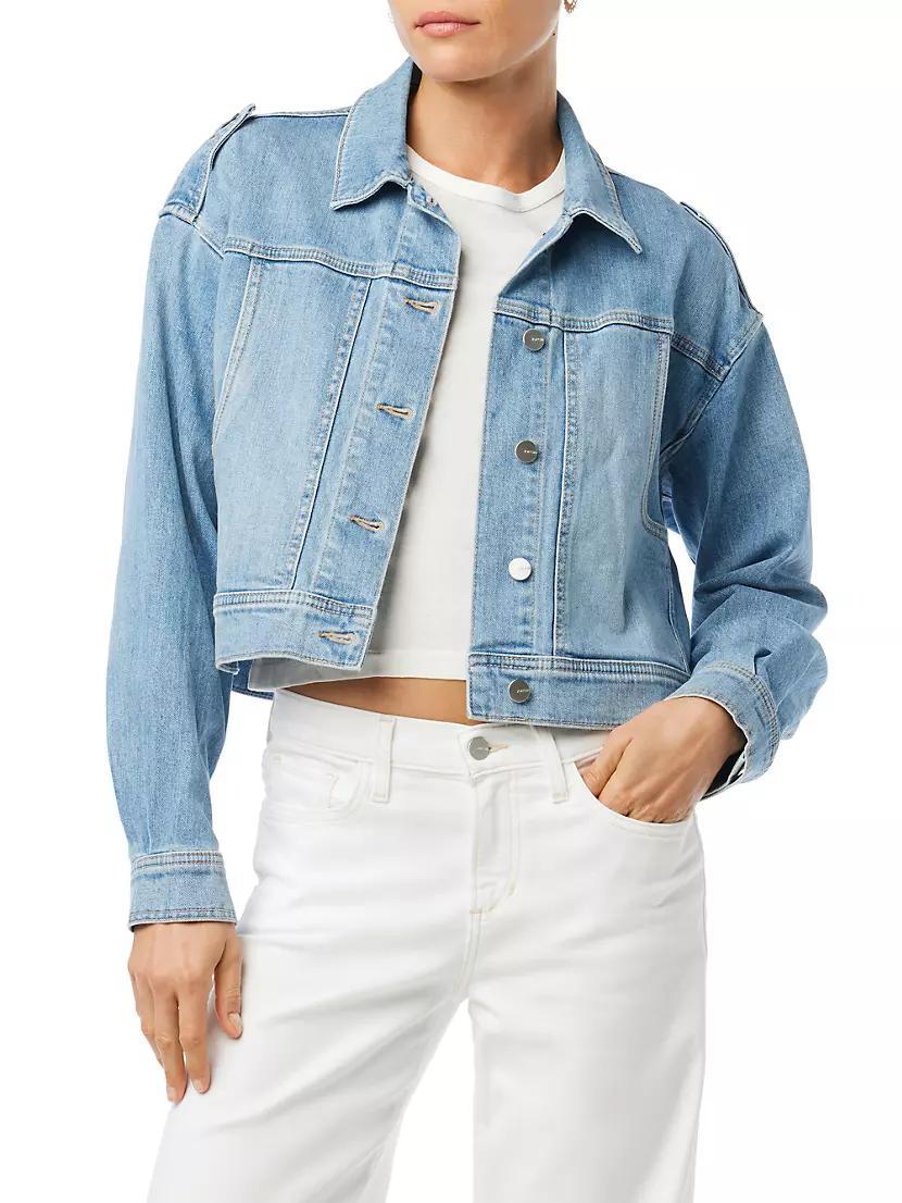 Utility Cropped Denim Jacket Product Image
