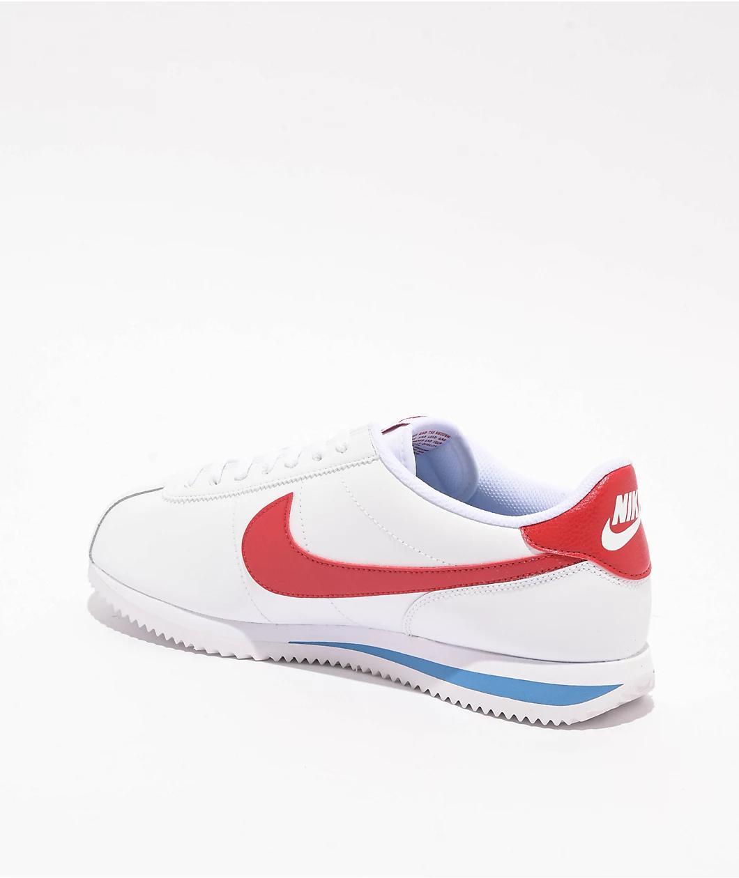 Nike Cortez White, Varsity Blue & Varsity Red Shoes Product Image