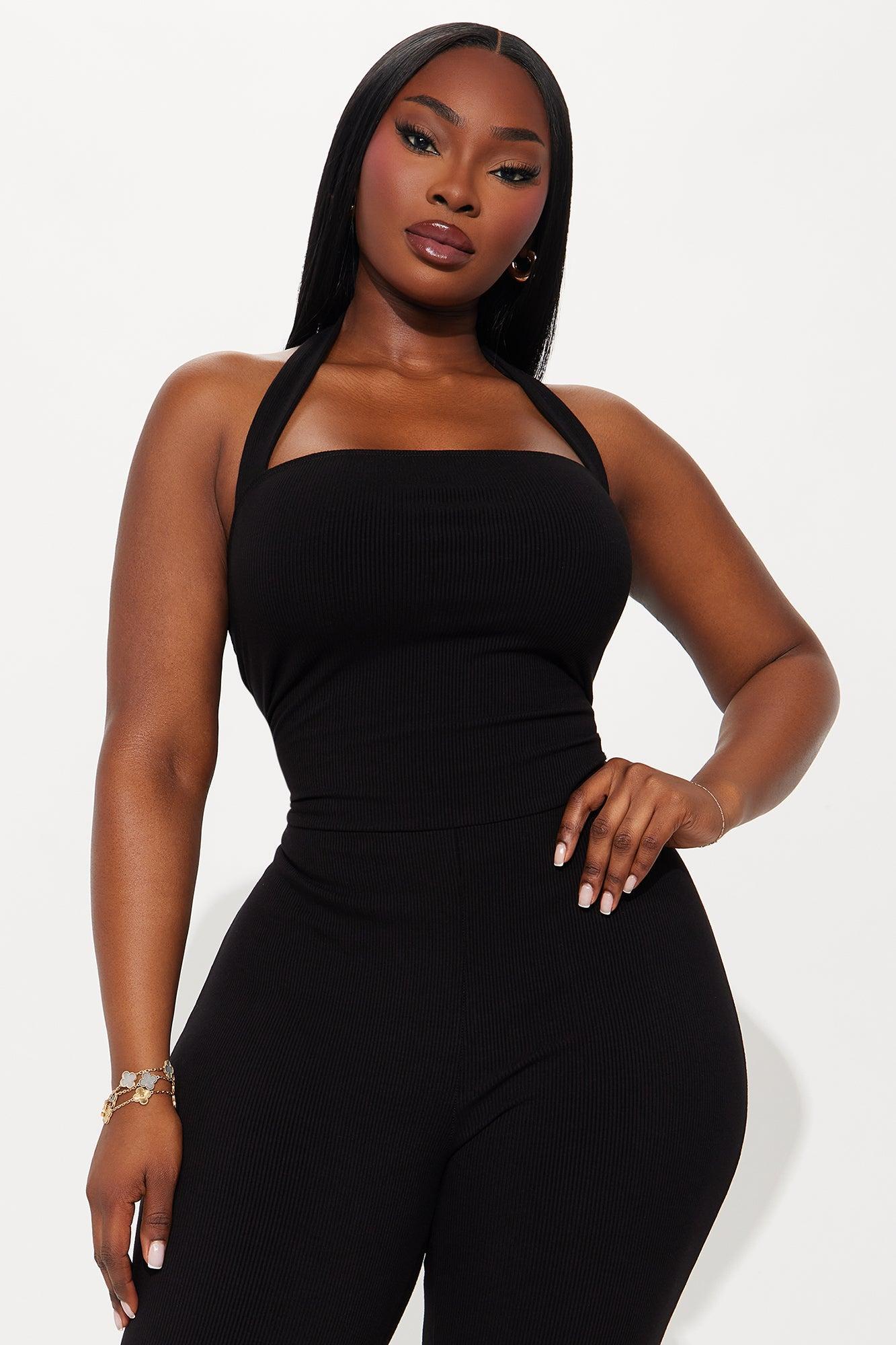 Amara Snatched Halter Jumpsuit - Black Product Image