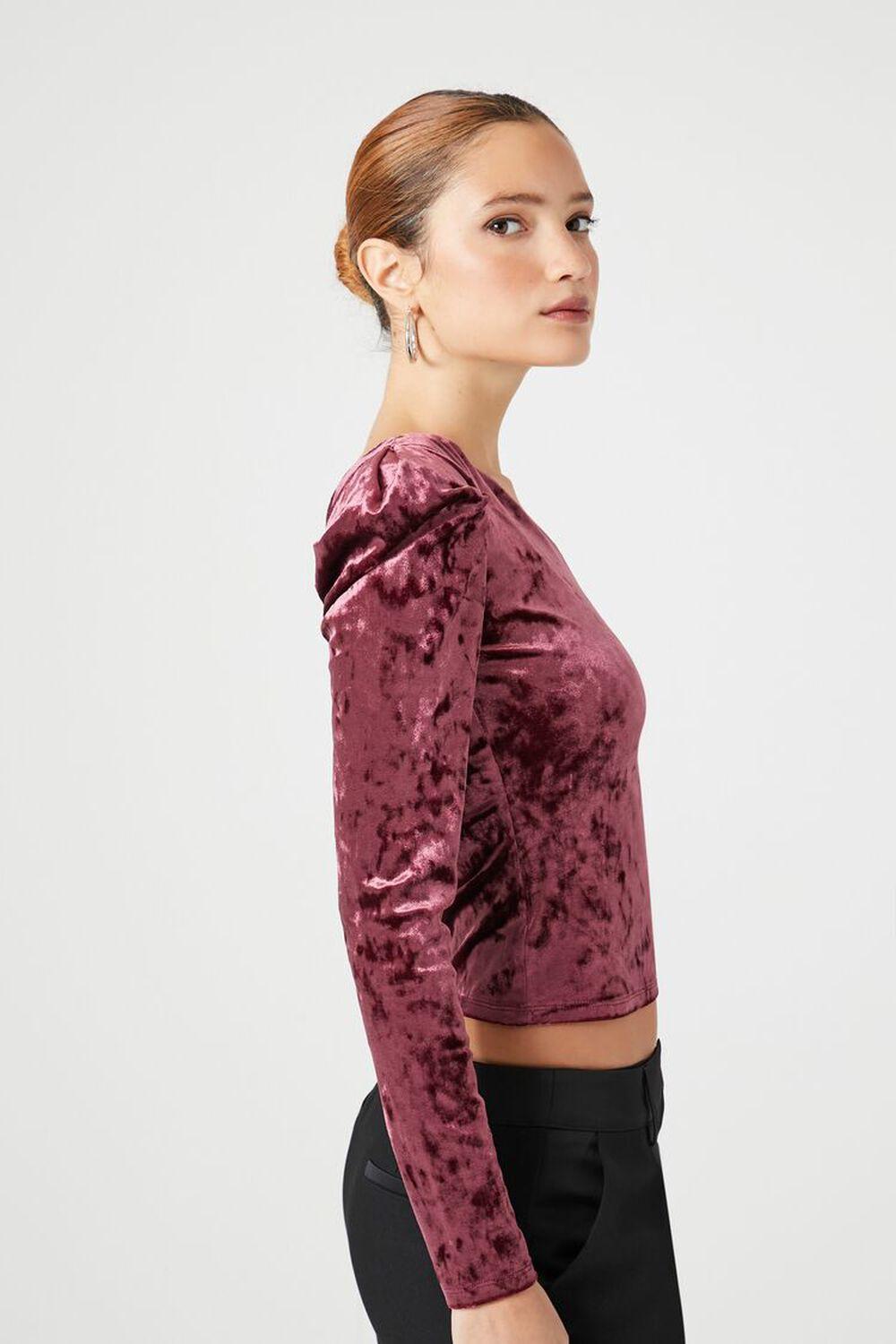 One-Shoulder Velvet Crop Top | Forever 21 Product Image