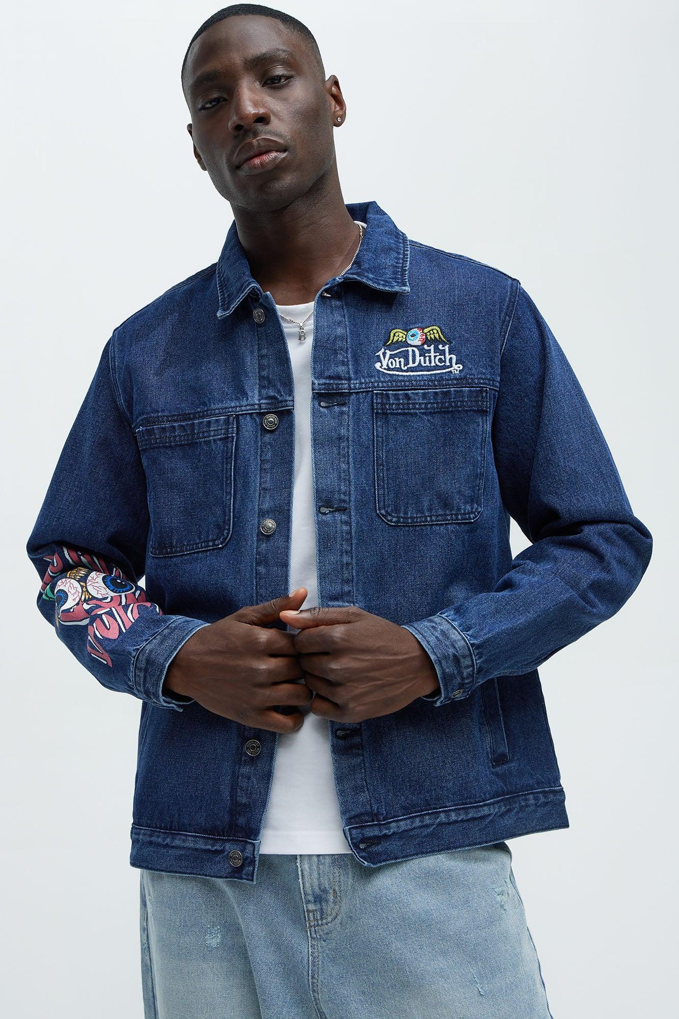 Von Dutch Patchwork Denim Jacket - Navy Product Image