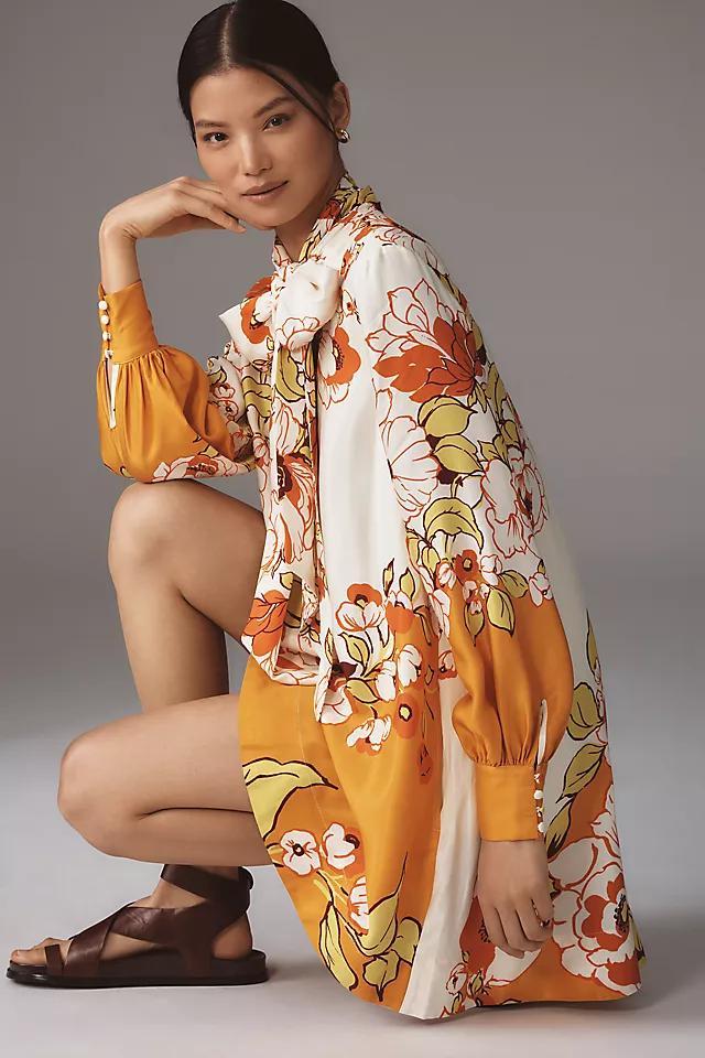 The Caroline Tie-Neck Mini Dress by Maeve Product Image