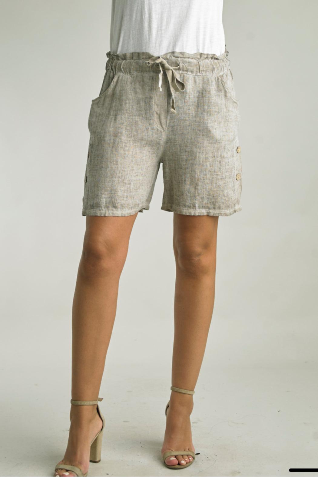 Linen Drawstring Shorts Product Image