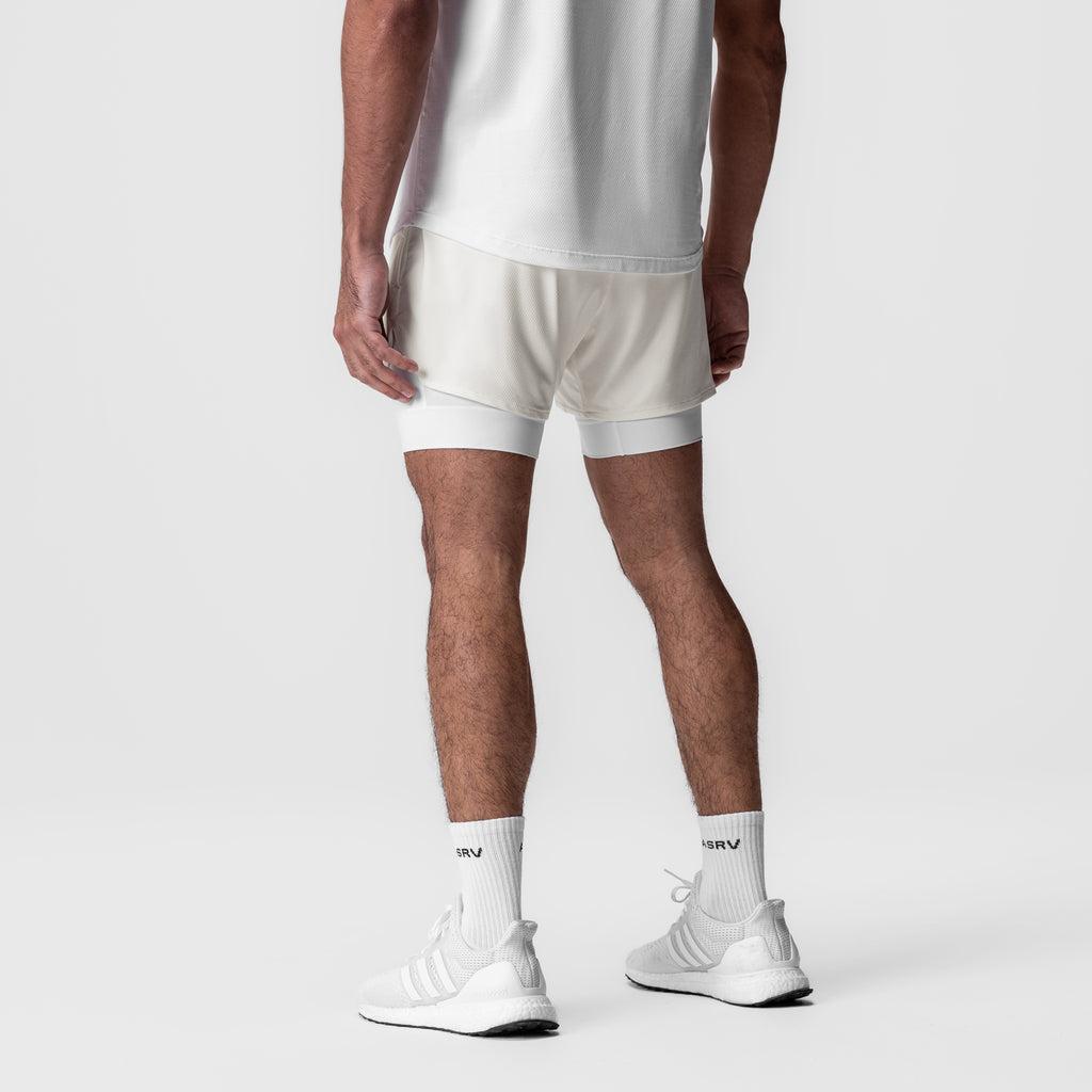 0828. AeroSilver® 5" Liner Short - Ivory Cream "Wings"/White Male Product Image