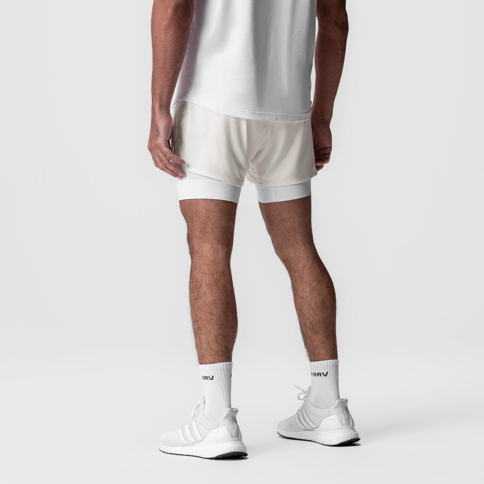 0828. AeroSilver® 5" Liner Short - Ivory Cream "Wings"/White Male Product Image