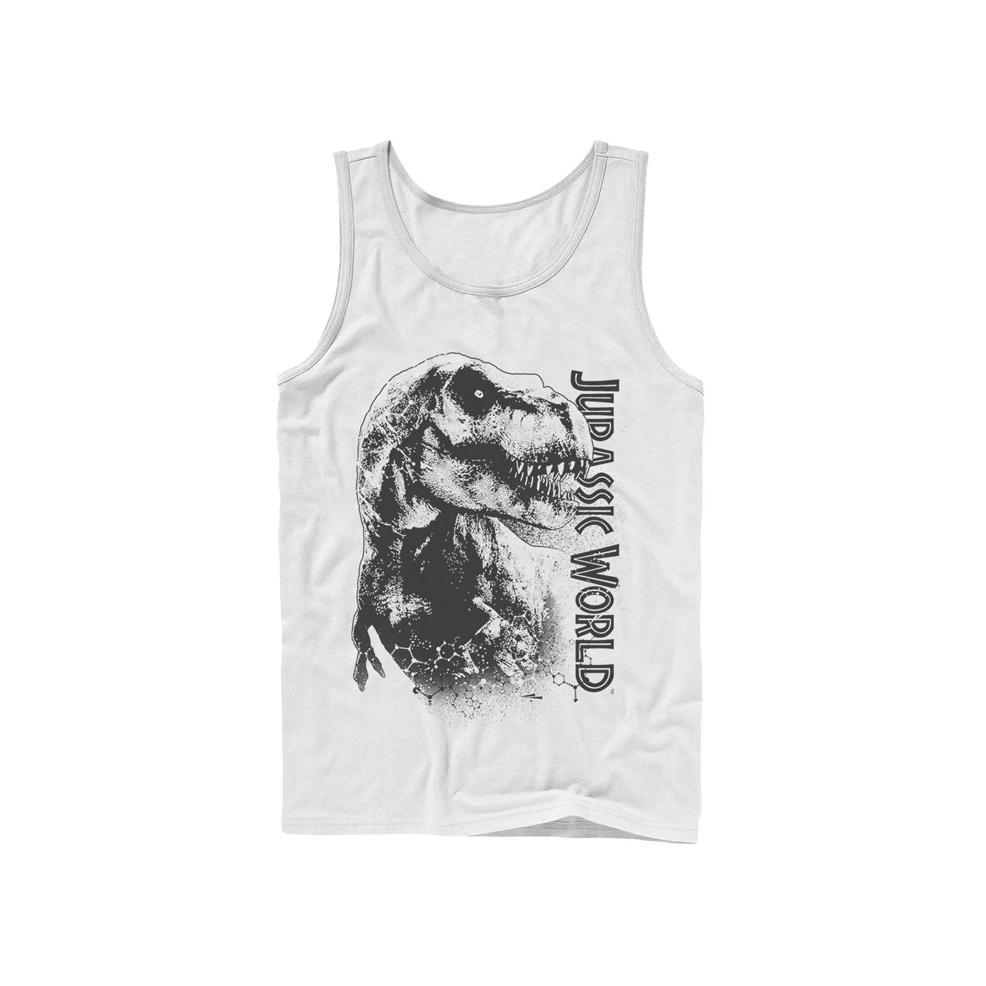 Men's Jurassic World T-Rex Close-Up Portrait Graphic Tank Top, Size: XL, Grey Product Image