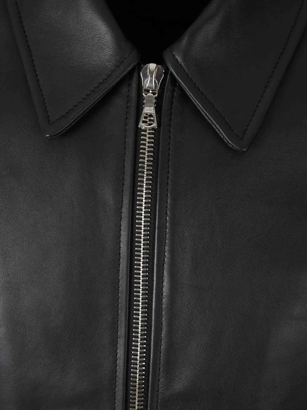leather bomber jacket Product Image