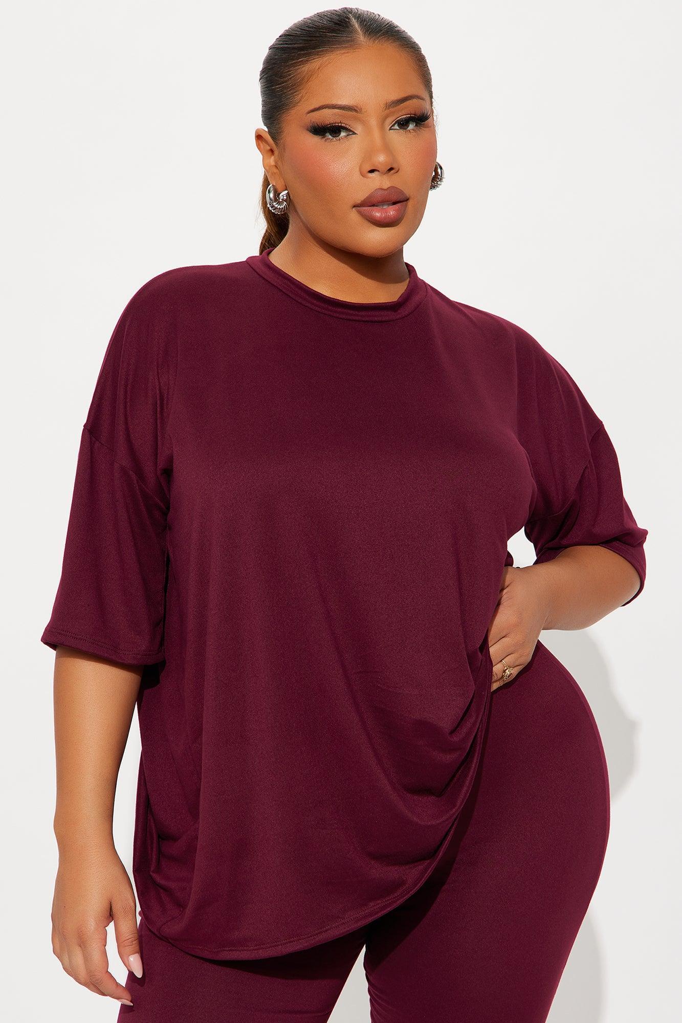 Weekend Vibes Capri Set - Burgundy Product Image