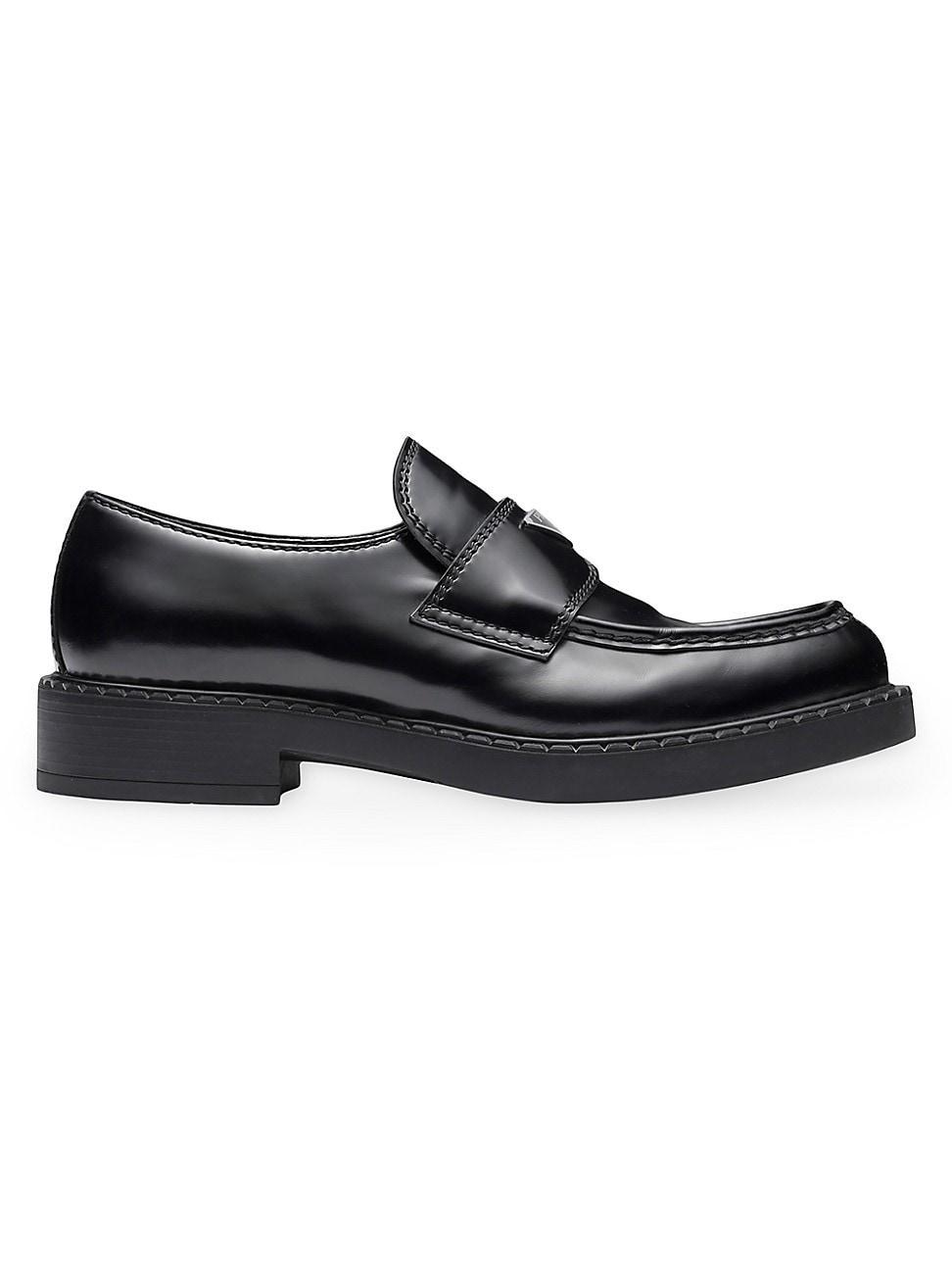 Mens Triangle Logo Leather Loafers Product Image
