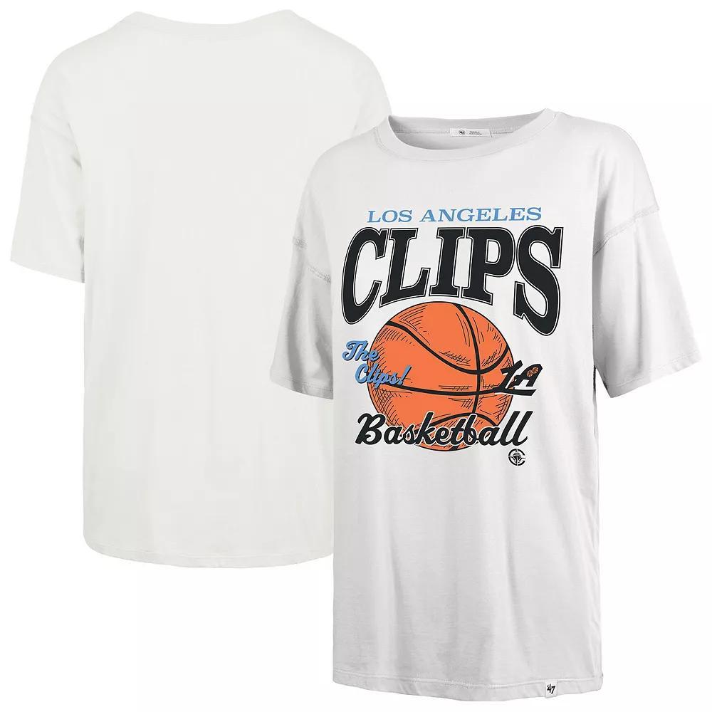 Women's '47  White LA Clippers City Edition Down Court Sadie T-Shirt, Size: Large Product Image