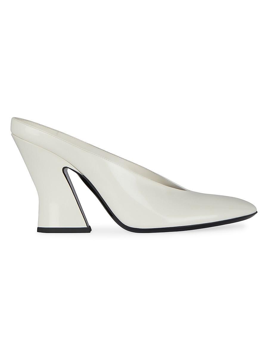 Womens Sculpted Heeled Mules in Patent Leather Product Image