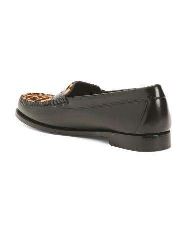 Leather And Haircalf Wynn Mule Shearling Bit Loafers for Women Product Image