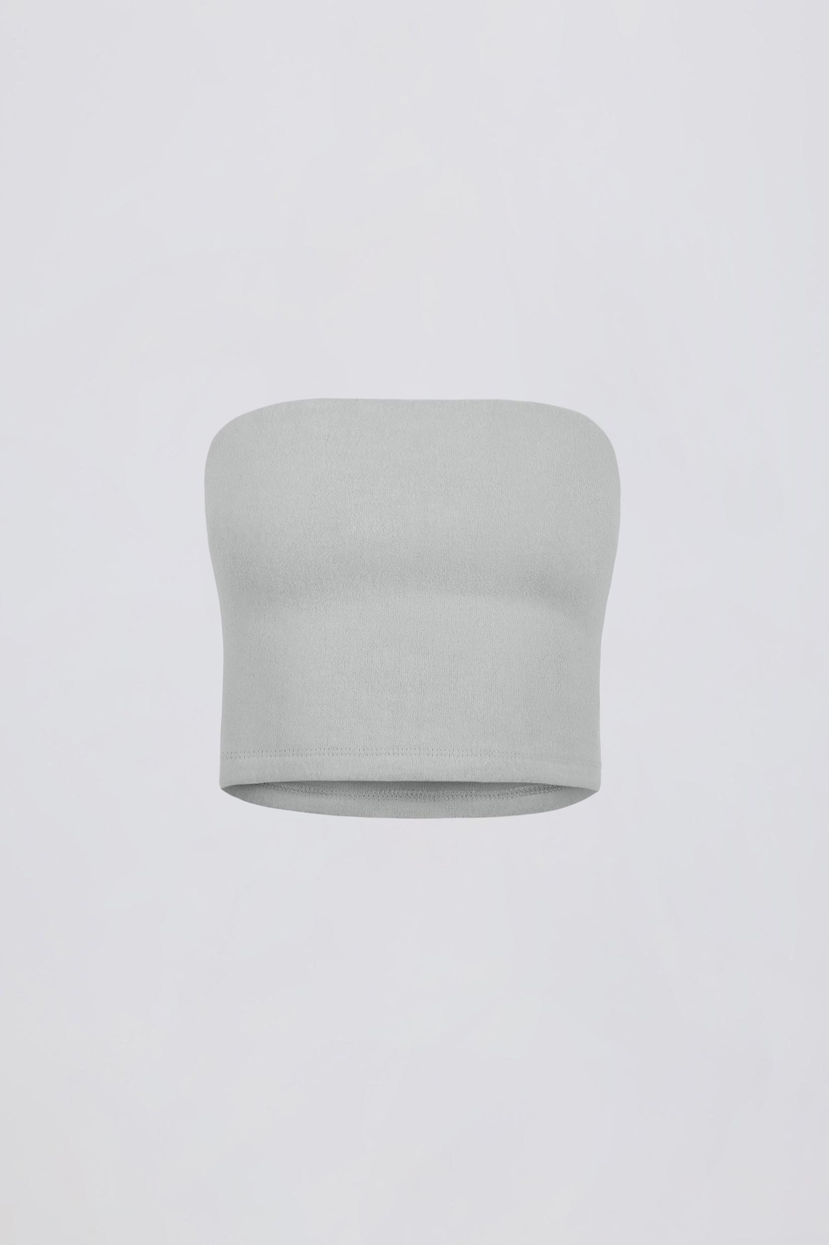 Brushed Jersey Bandeau Top in Fog Grey Female Product Image