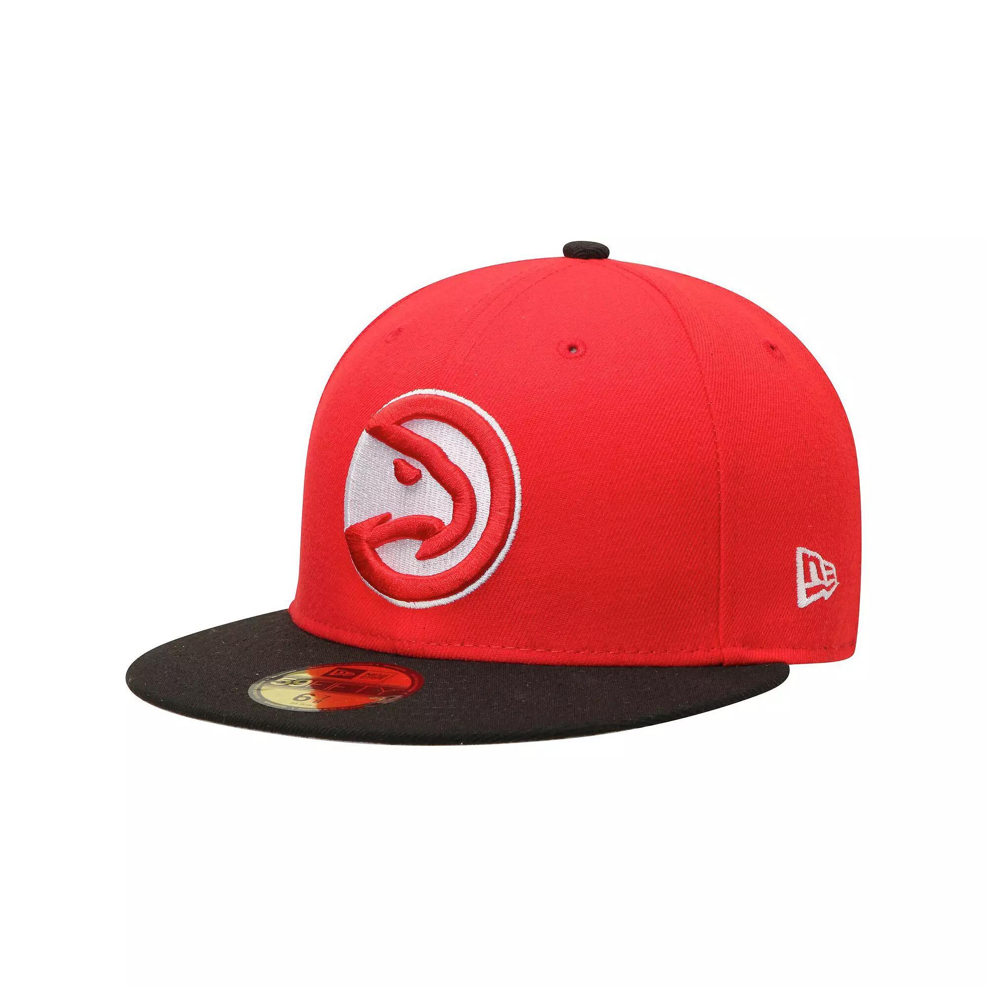 Men's New Era Red/Black Atlanta Hawks Official Team Color 2Tone 59FIFTY Fitted Hat, Size: 7 3/4 Product Image