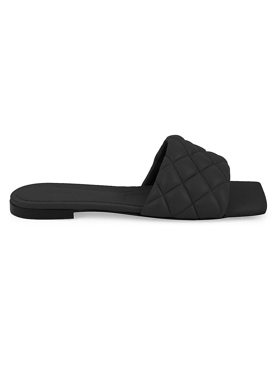 Womens Padded Leather Flat Sandals Product Image