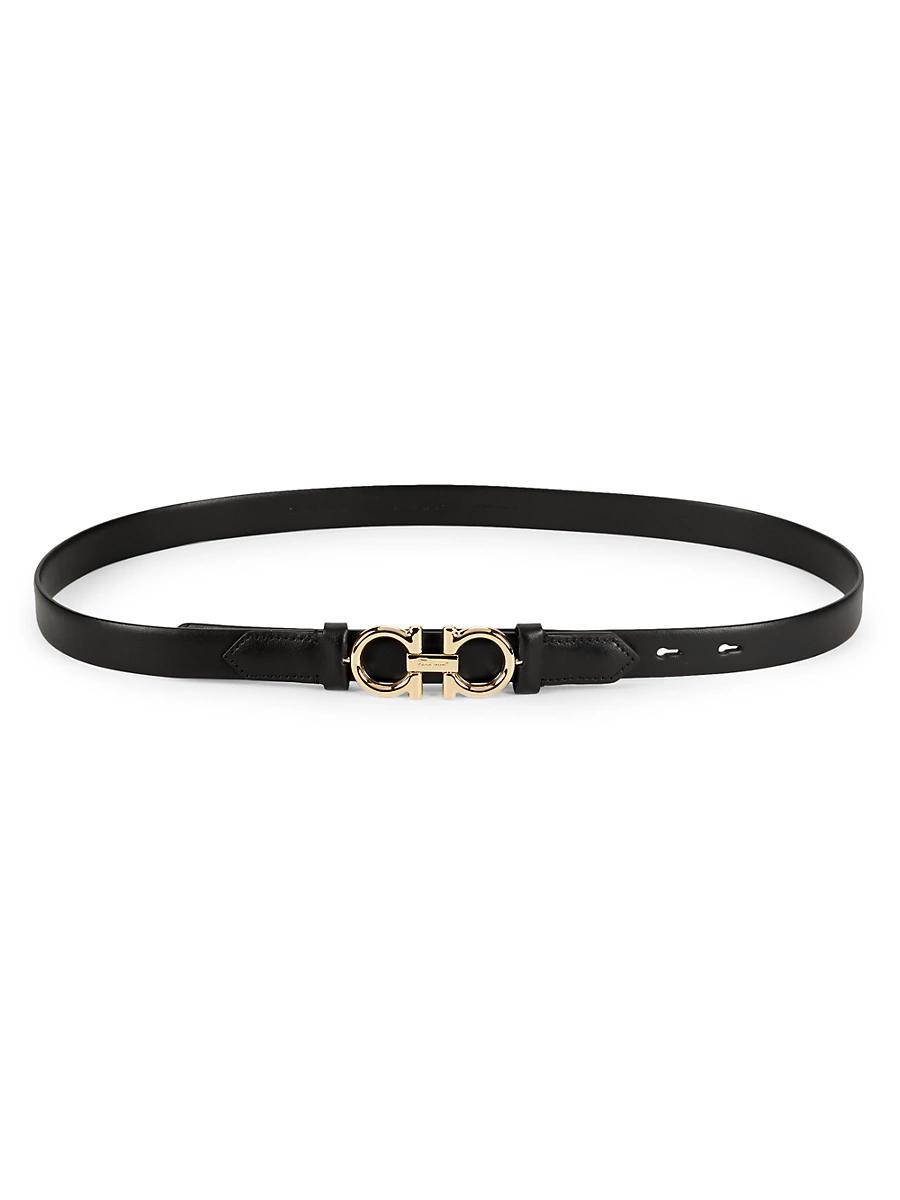 Womens Gancini Adjustable Cut-to-Size Reversible Hammered Leather Belt Product Image