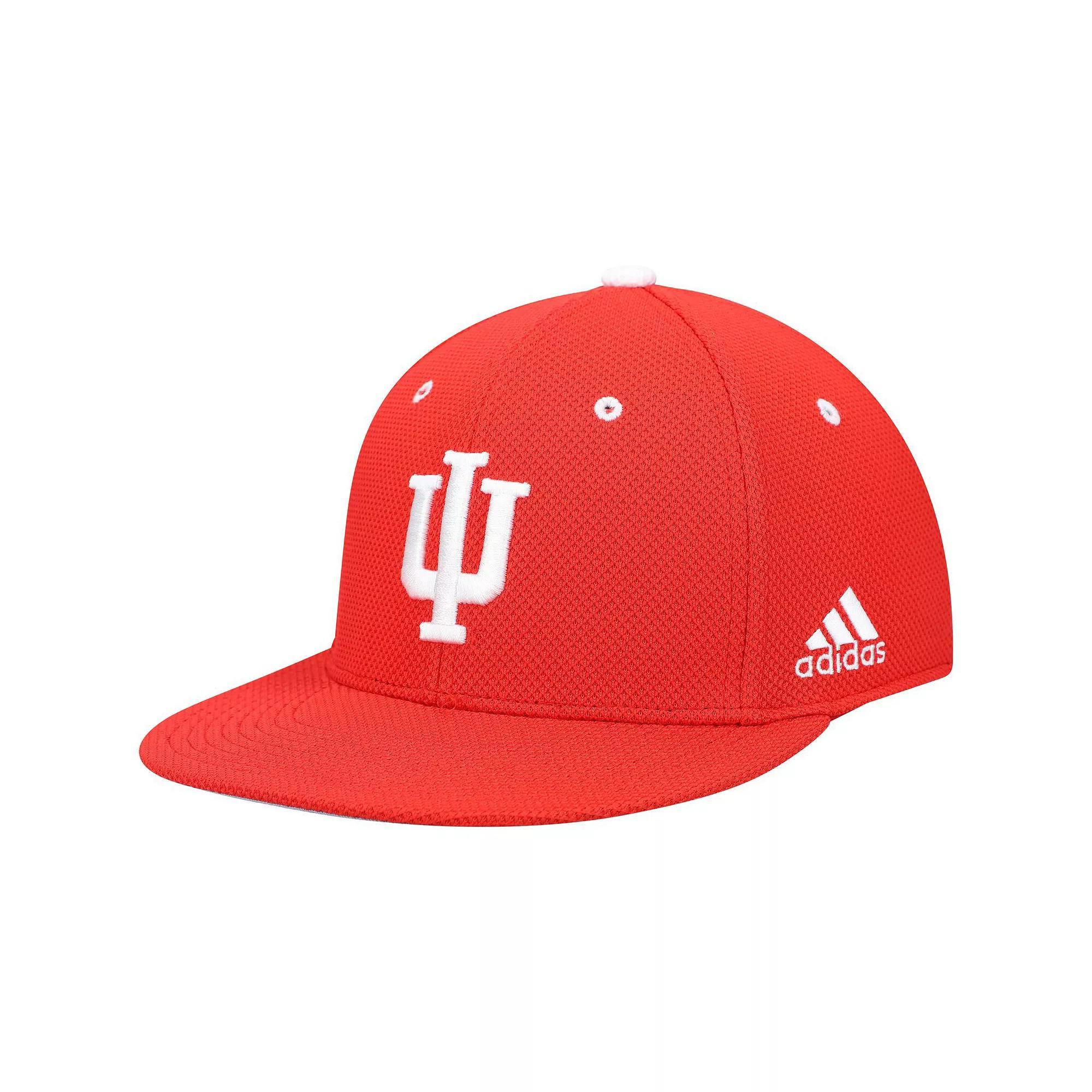 Men's adidas Crimson Indiana Hoosiers On-Field Baseball Fitted Hat, Size: 7, Red Product Image