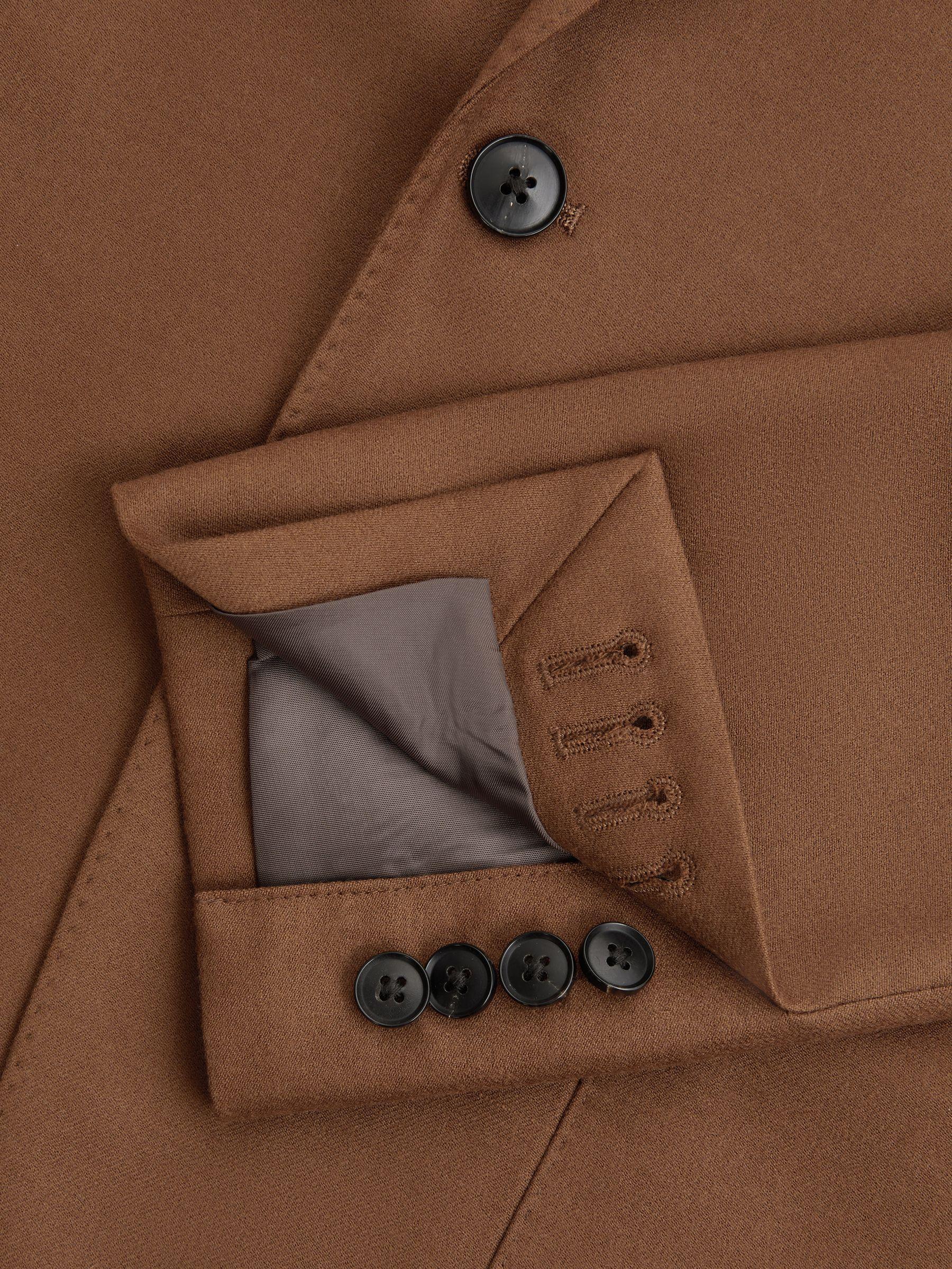 Slim Fit Wool Blend Single Breasted Blazer in Tobacco Product Image