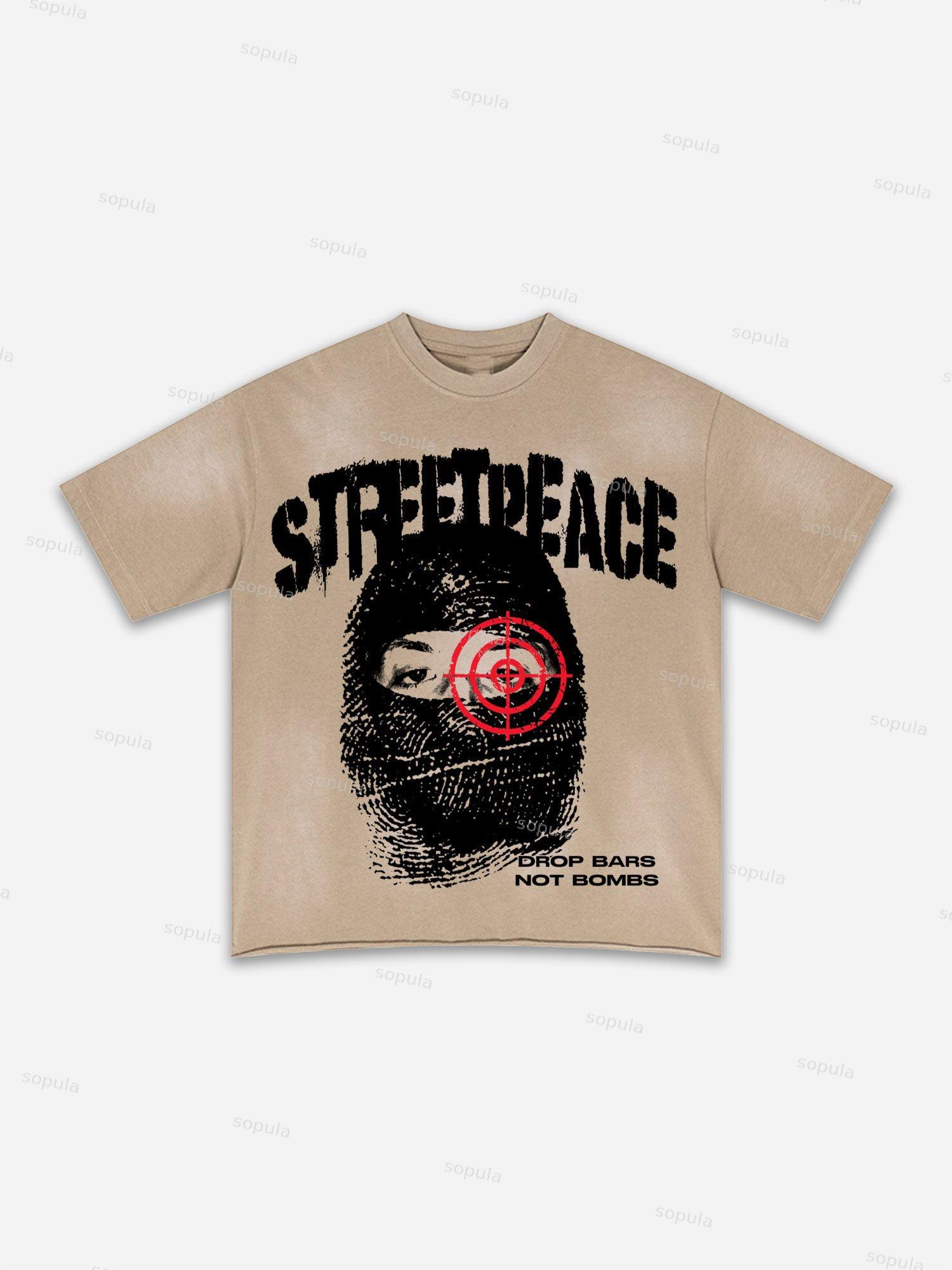 Lips Graphic Print Washed T-shirt Product Image