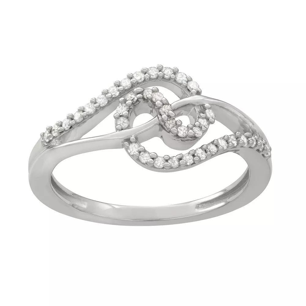 Sterling Silver HDI 1/5 Carat T.W. Loop Diamond Ring, Women's, Size: 8 Product Image