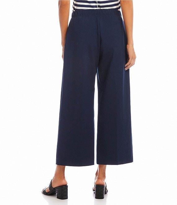 Karen Kane Cotton Blend Cropped Wide Leg Pants Product Image