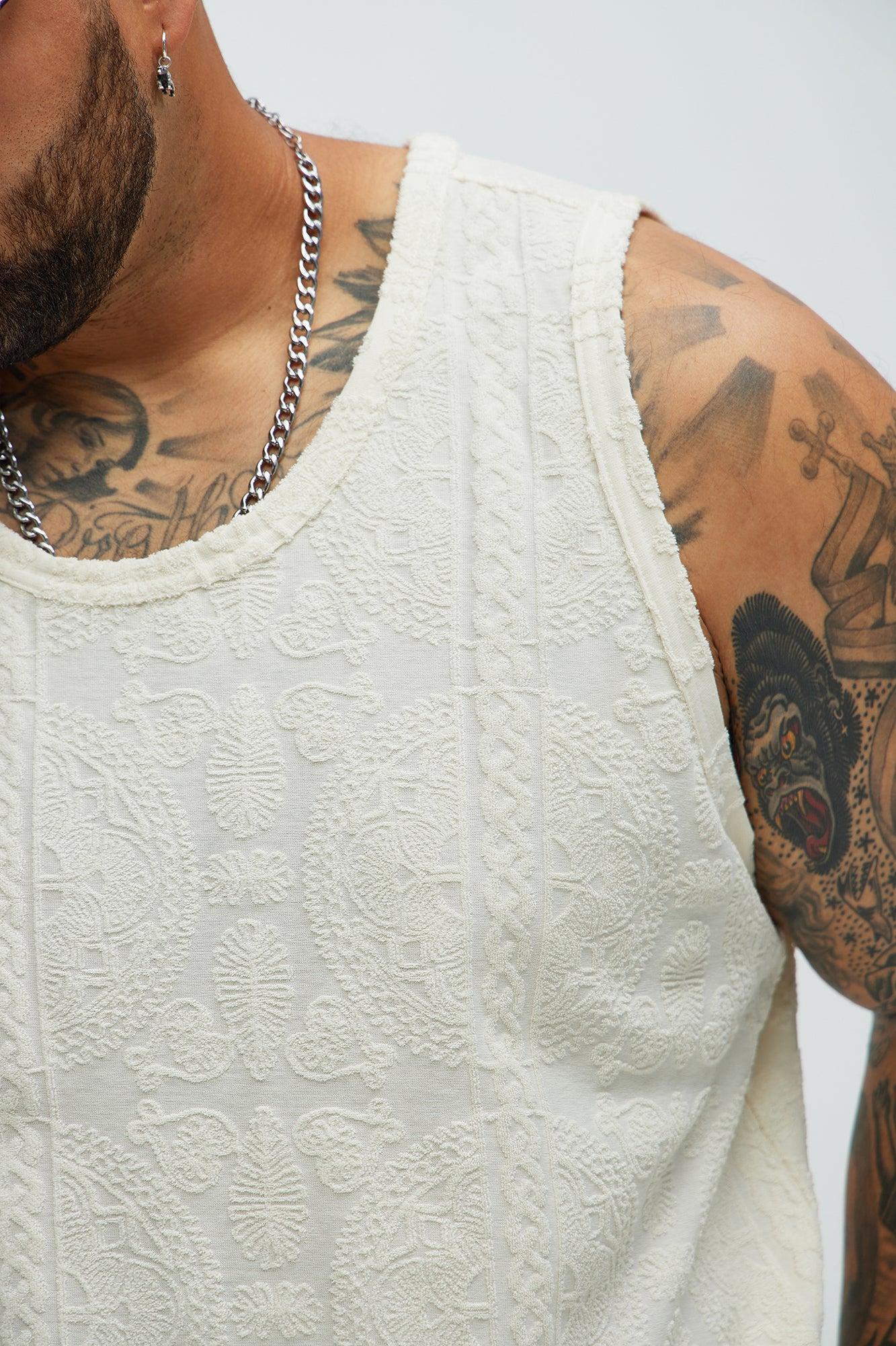 Link Textured Tank - Cream Product Image