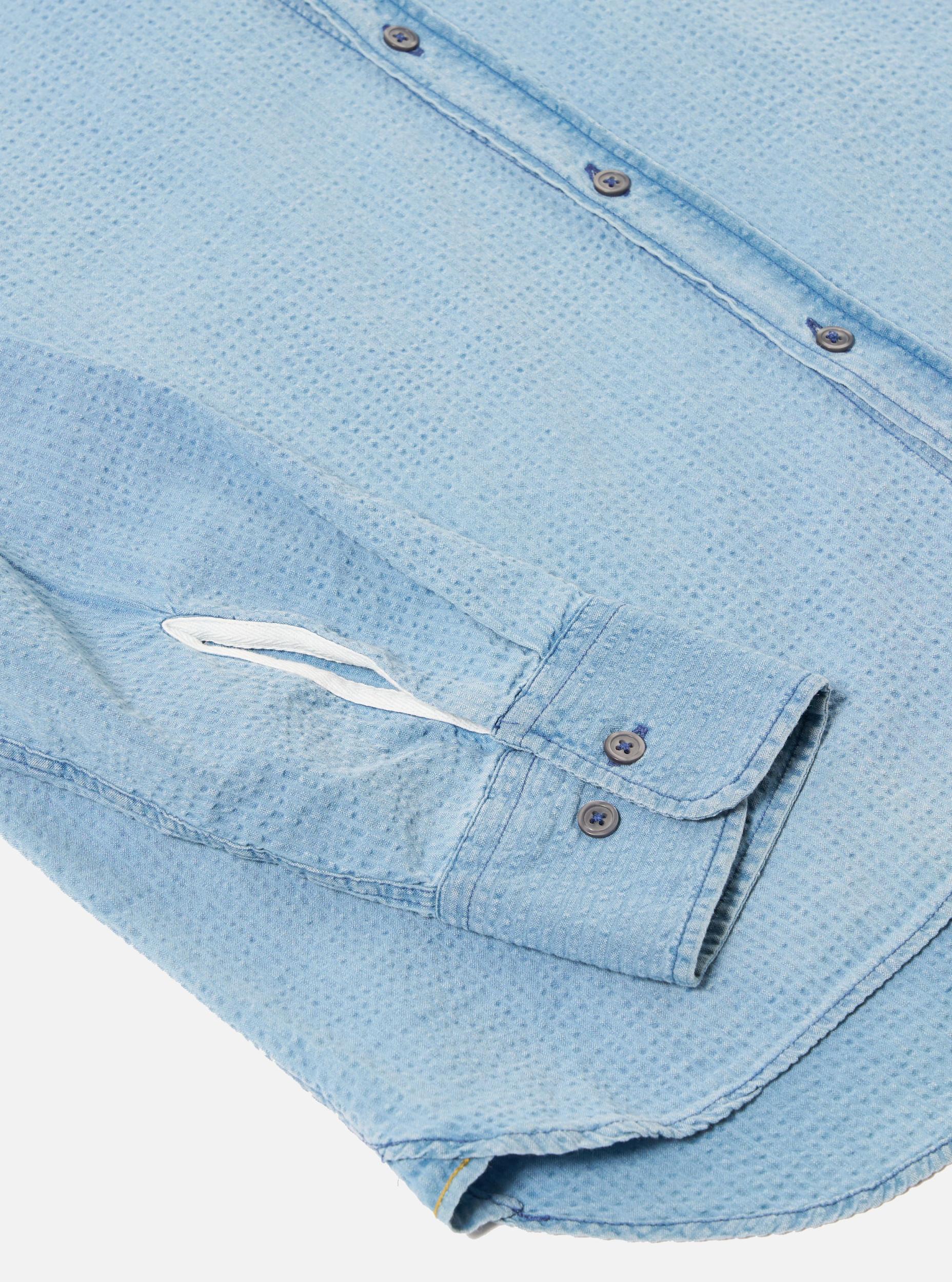 Bleach Wash Indigo Seersucker Lazy Day Shirt Product Image