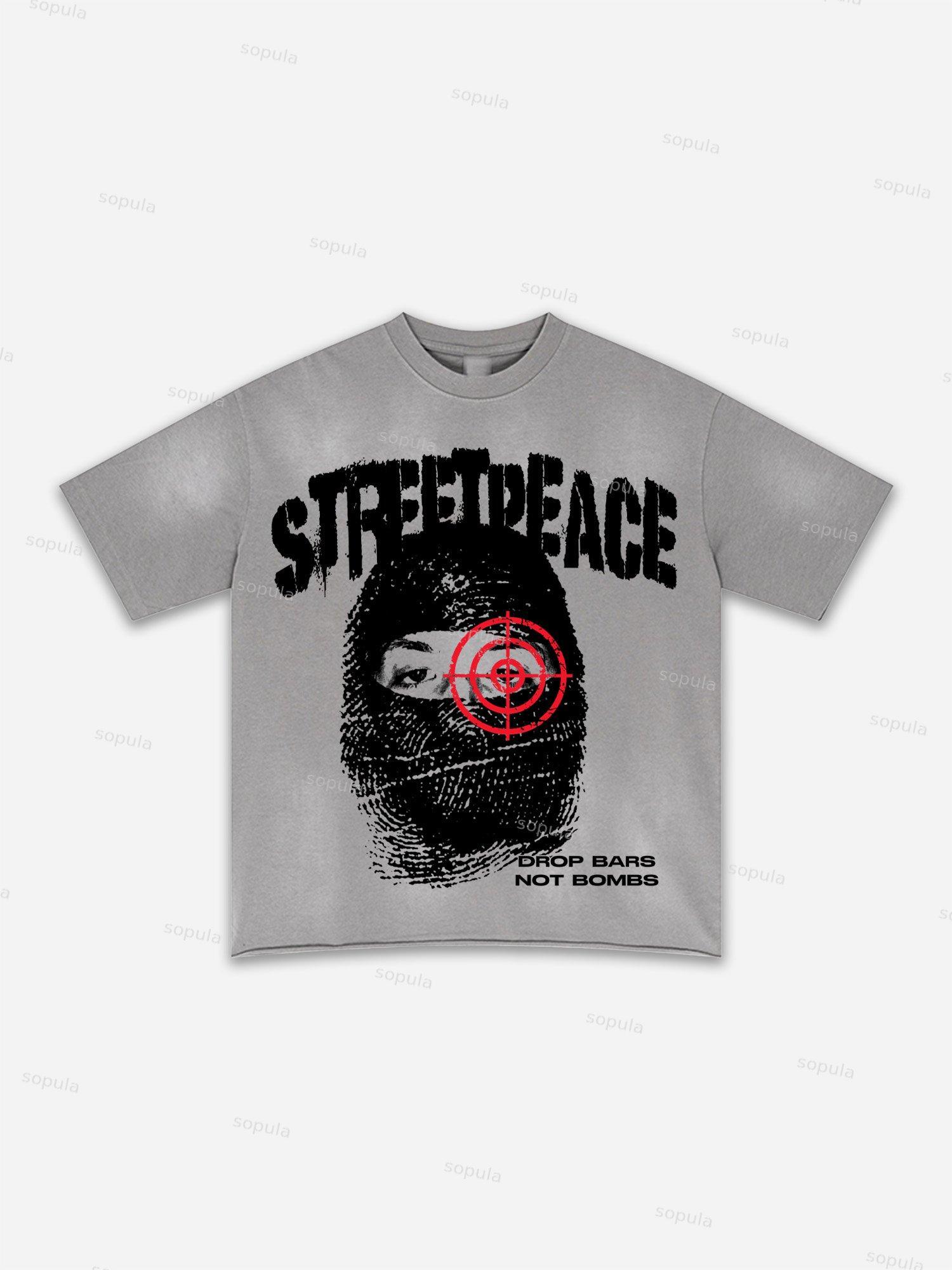 Lips Graphic Print Washed T-shirt Product Image