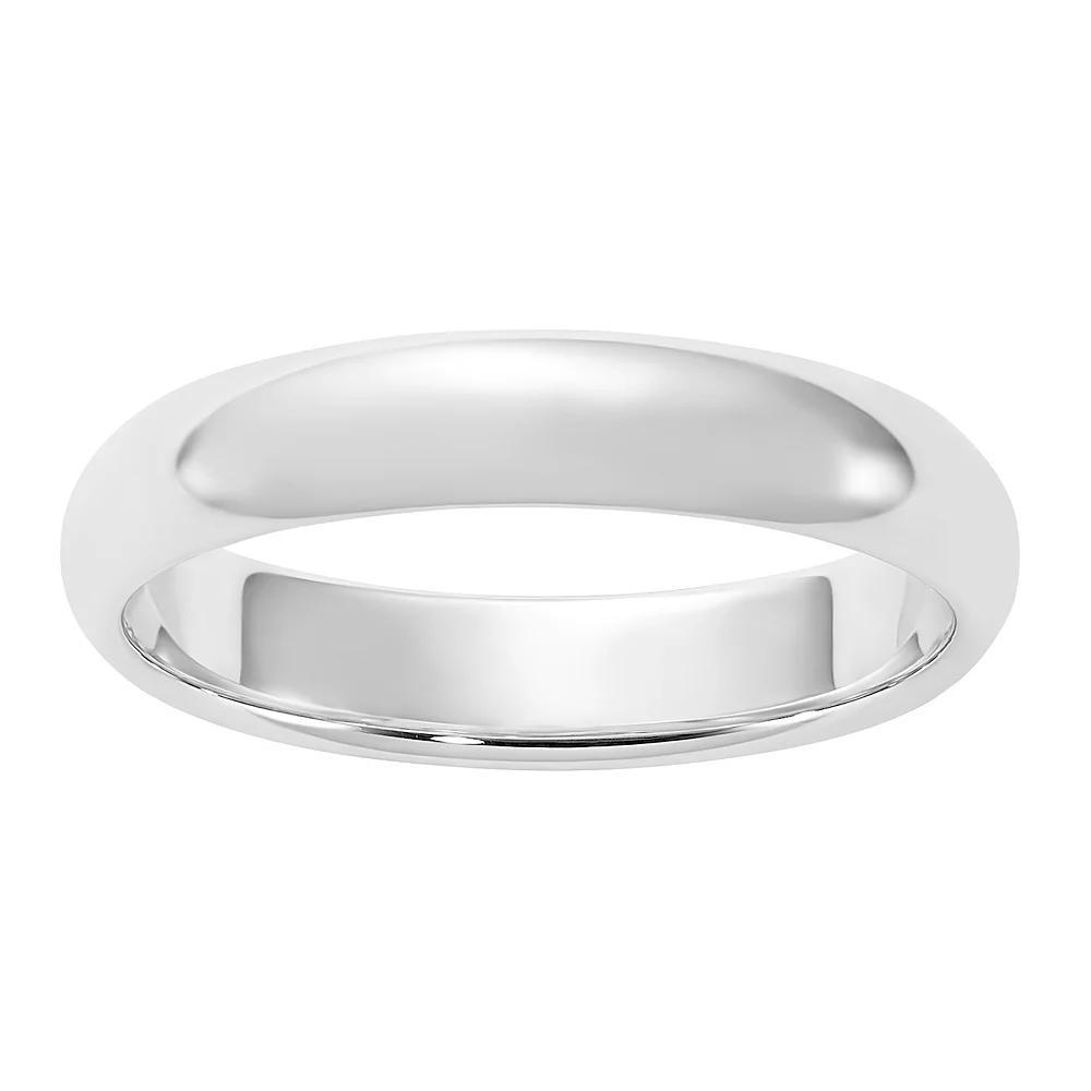 Platinum Half-Round Wedding Band, Women's, Size: 4, Silver Tone Product Image
