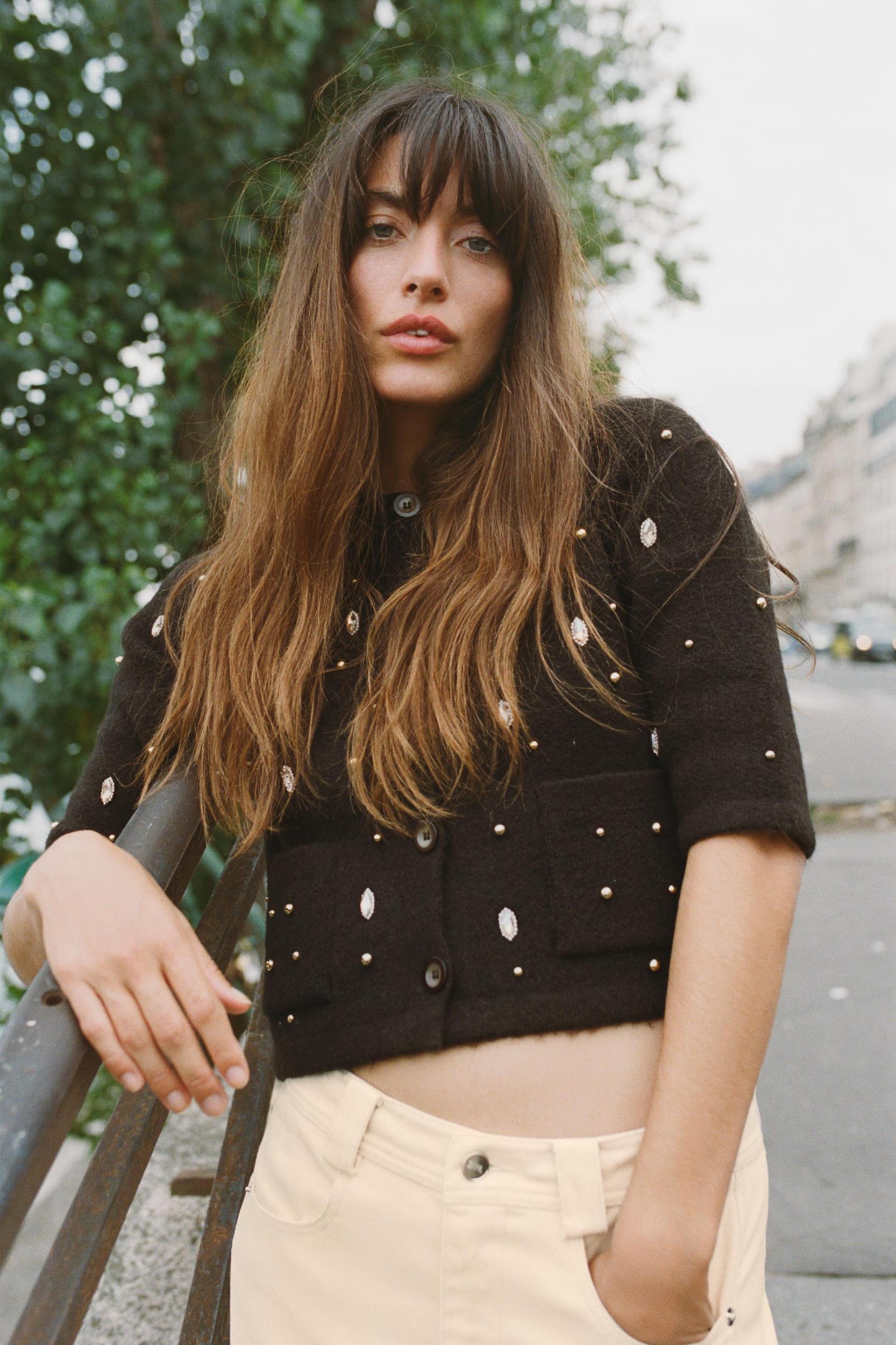 JEWEL BEADED KNIT CARDIGAN Product Image