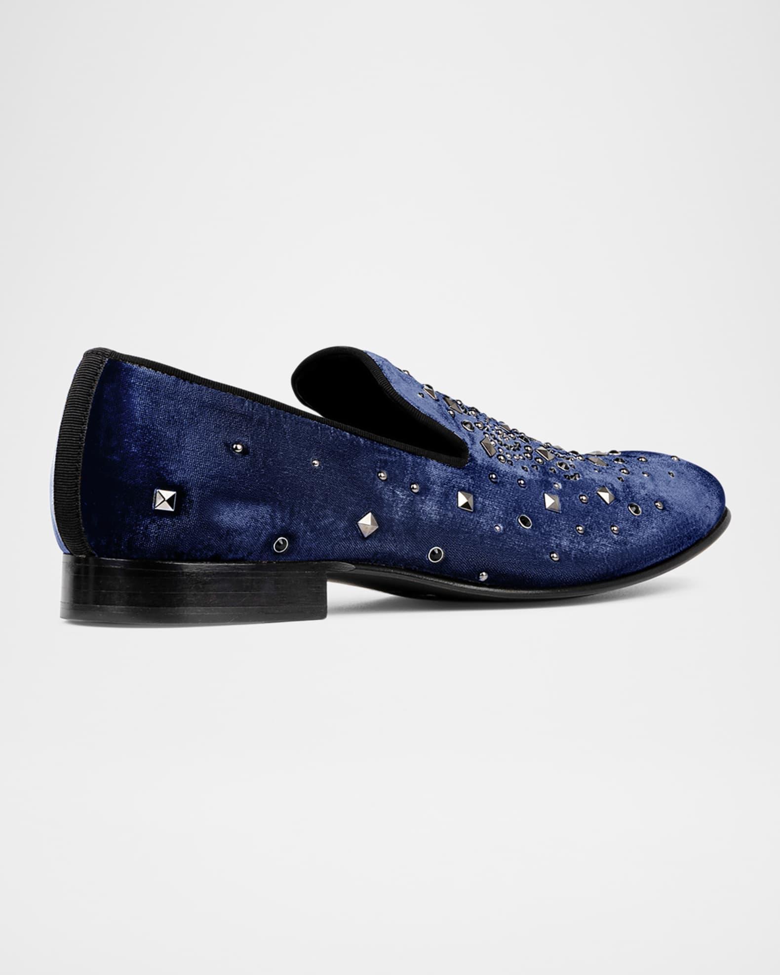 Men's Spencer Velvet Rhinestone Loafers Product Image
