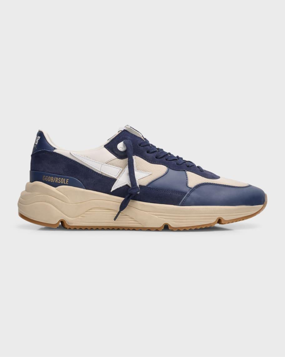 Mens Running Sole Mesh and Leather Sneakers Product Image