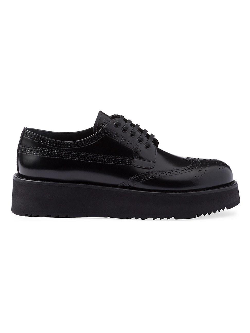 Womens Brushed Leather Derby Shoes Product Image