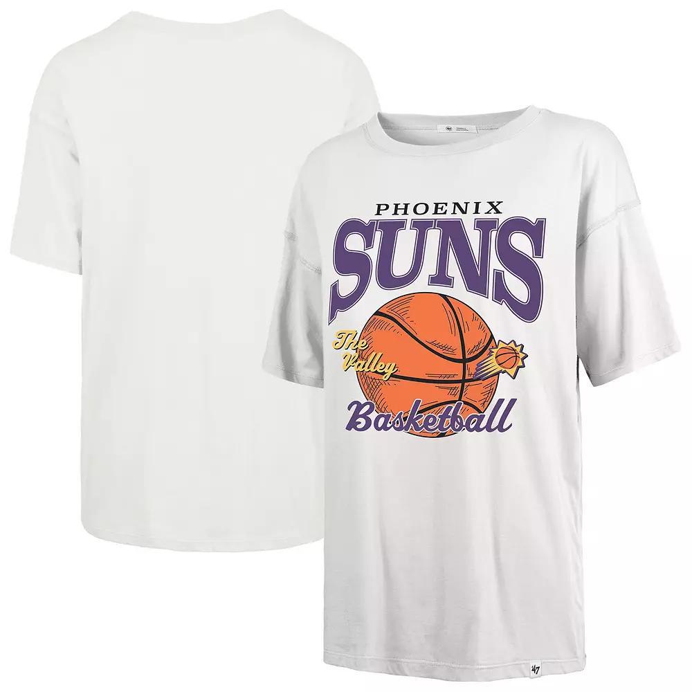 Women's '47  White Phoenix Suns City Edition Down Court Sadie T-Shirt, Size: 2XL, Phx White Product Image