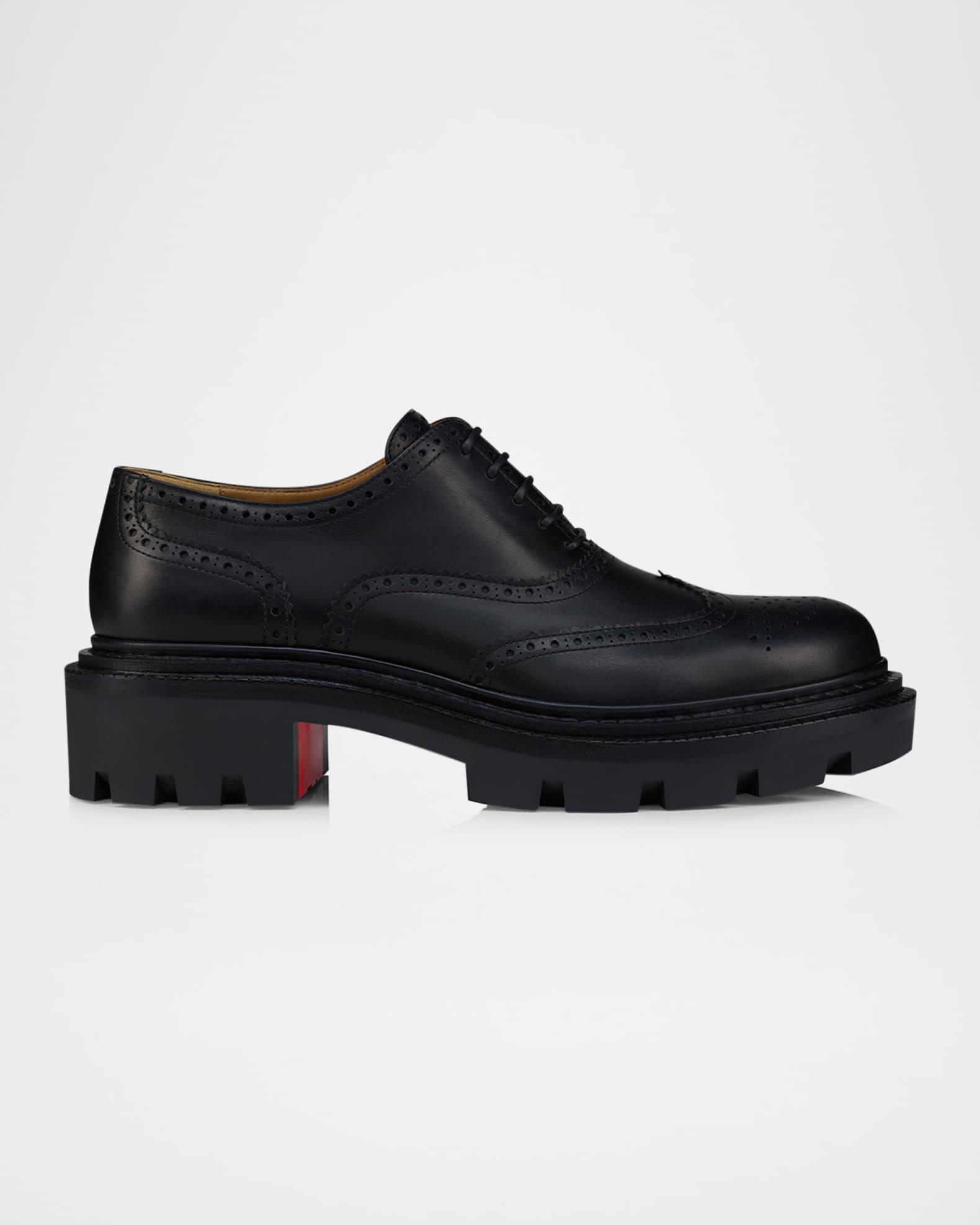 Men's College Wingtip Brogue Leather Derby Shoes Product Image