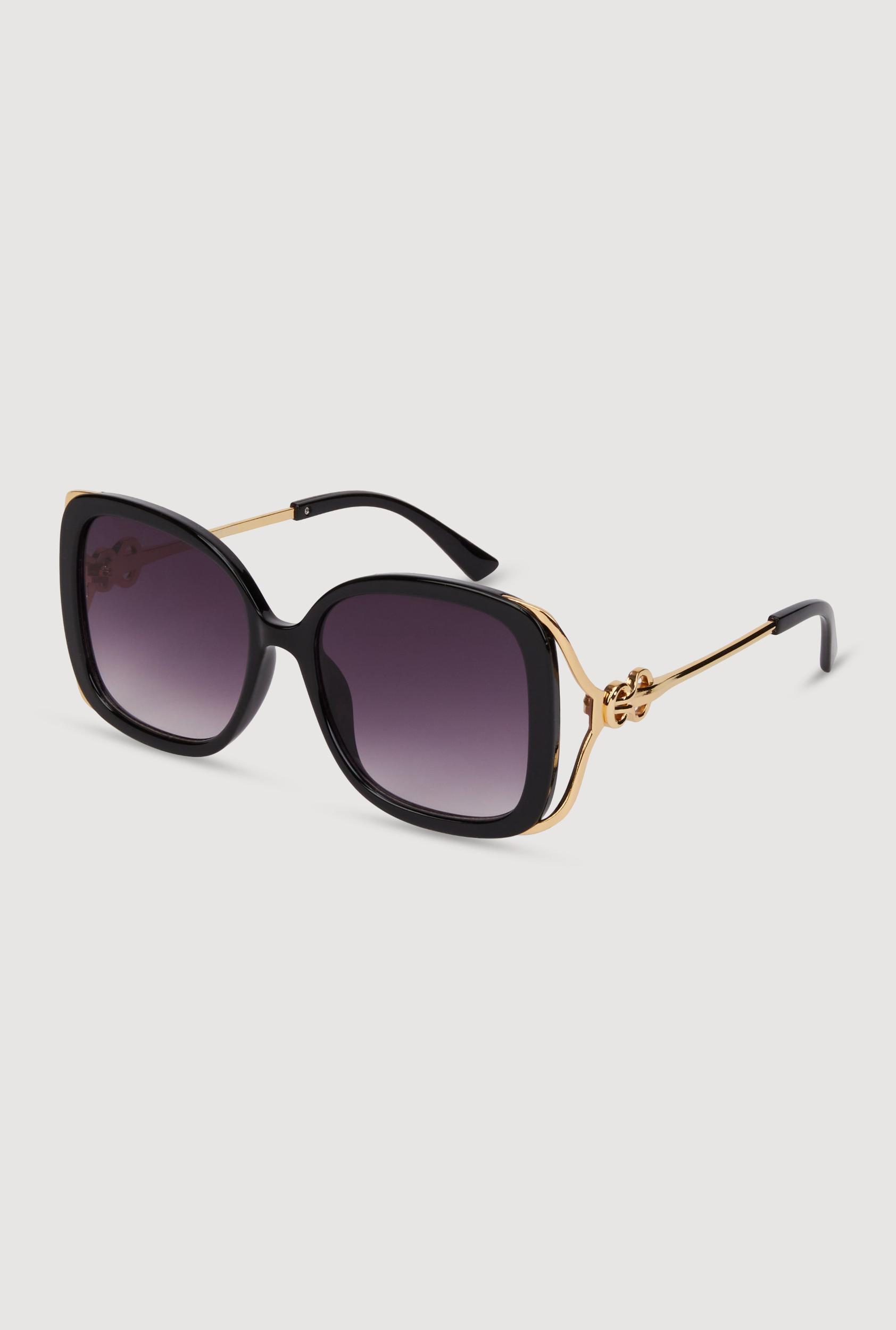Metallic Detail Gradient Lens Sunglasses Female Product Image