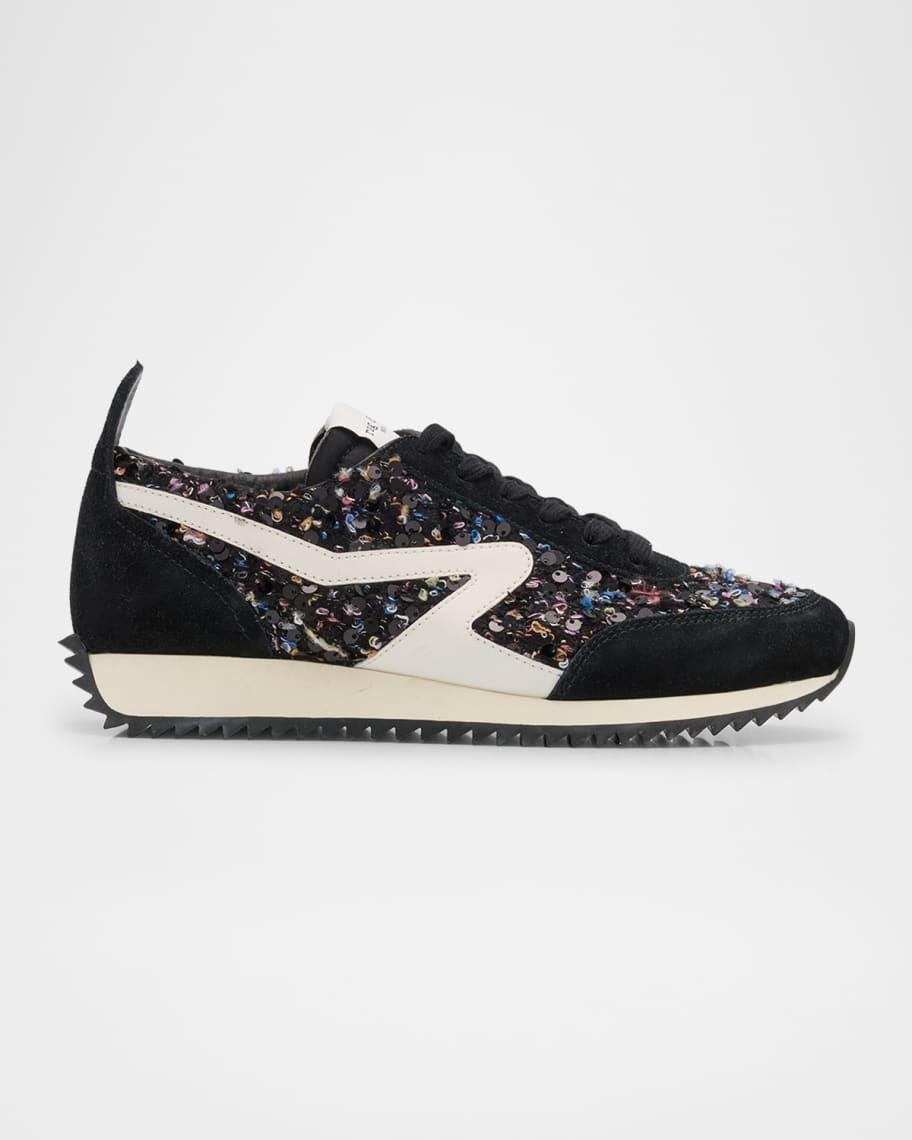 Retro Boucle Mixed Leather Runner Sneakers Product Image
